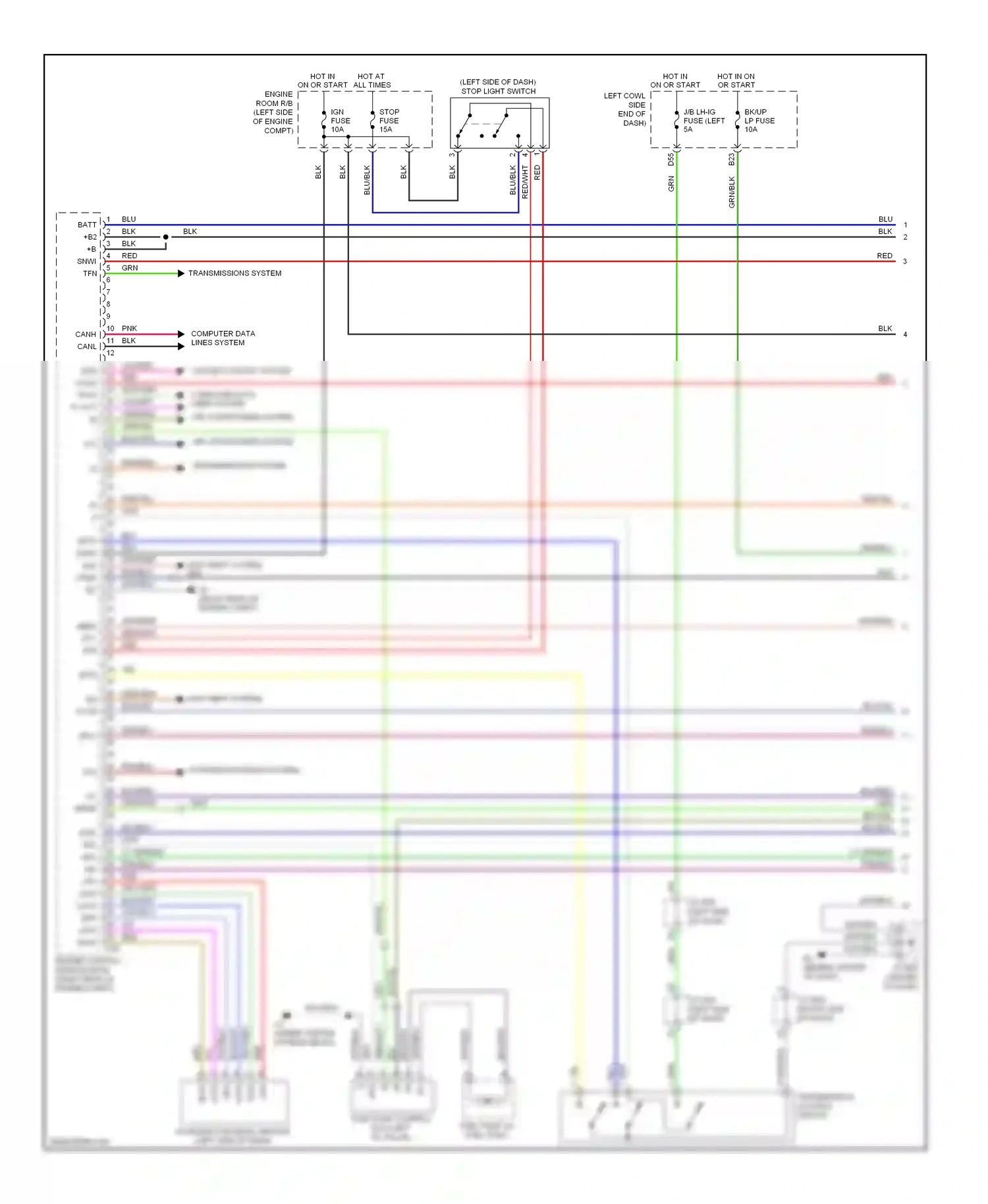 Lexus LX J200 (2007-2012) switch wiring diagram  (2 of 2)