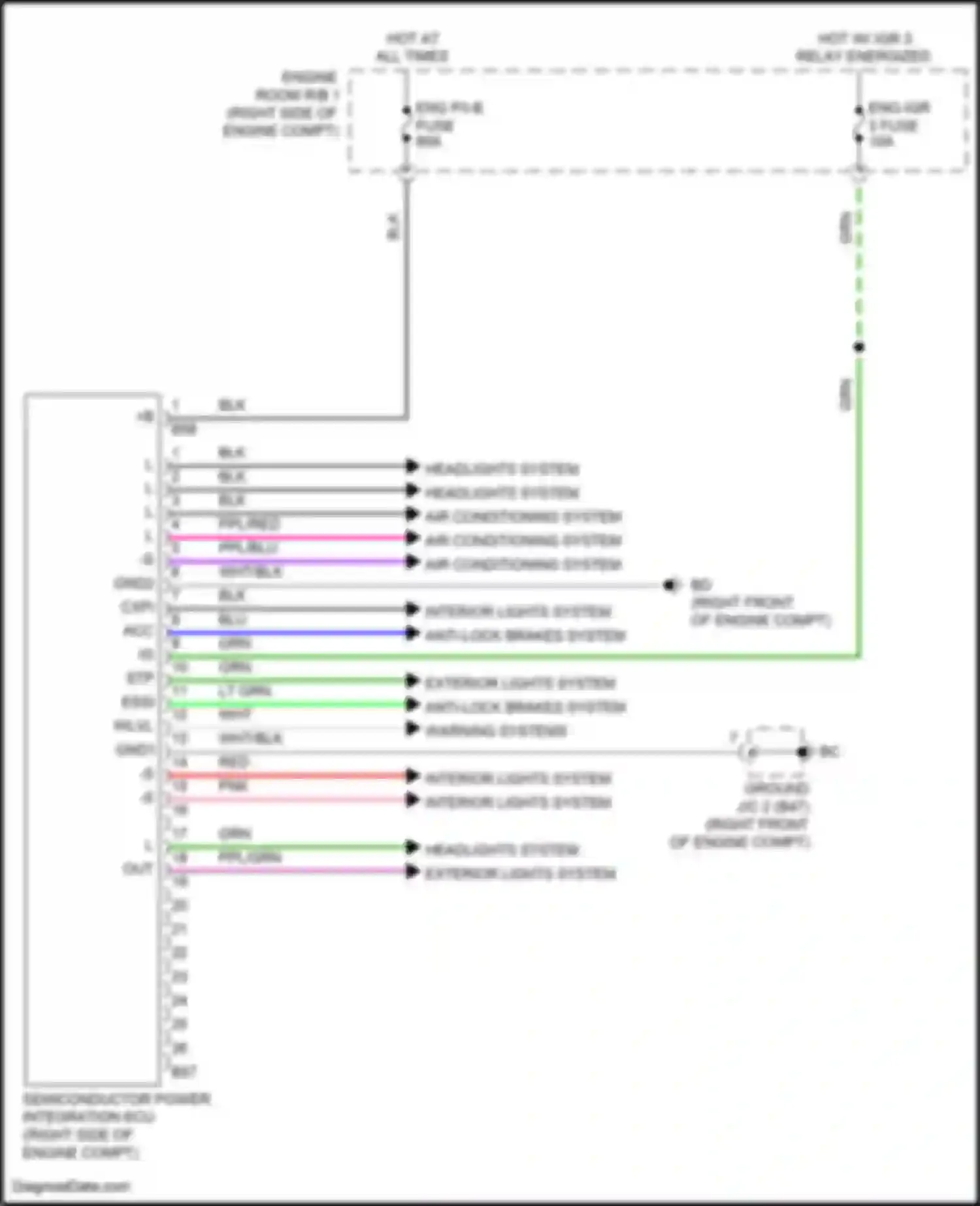 LX Lexus J300 (2021-2024): Semiconductor power integration ecu circuit