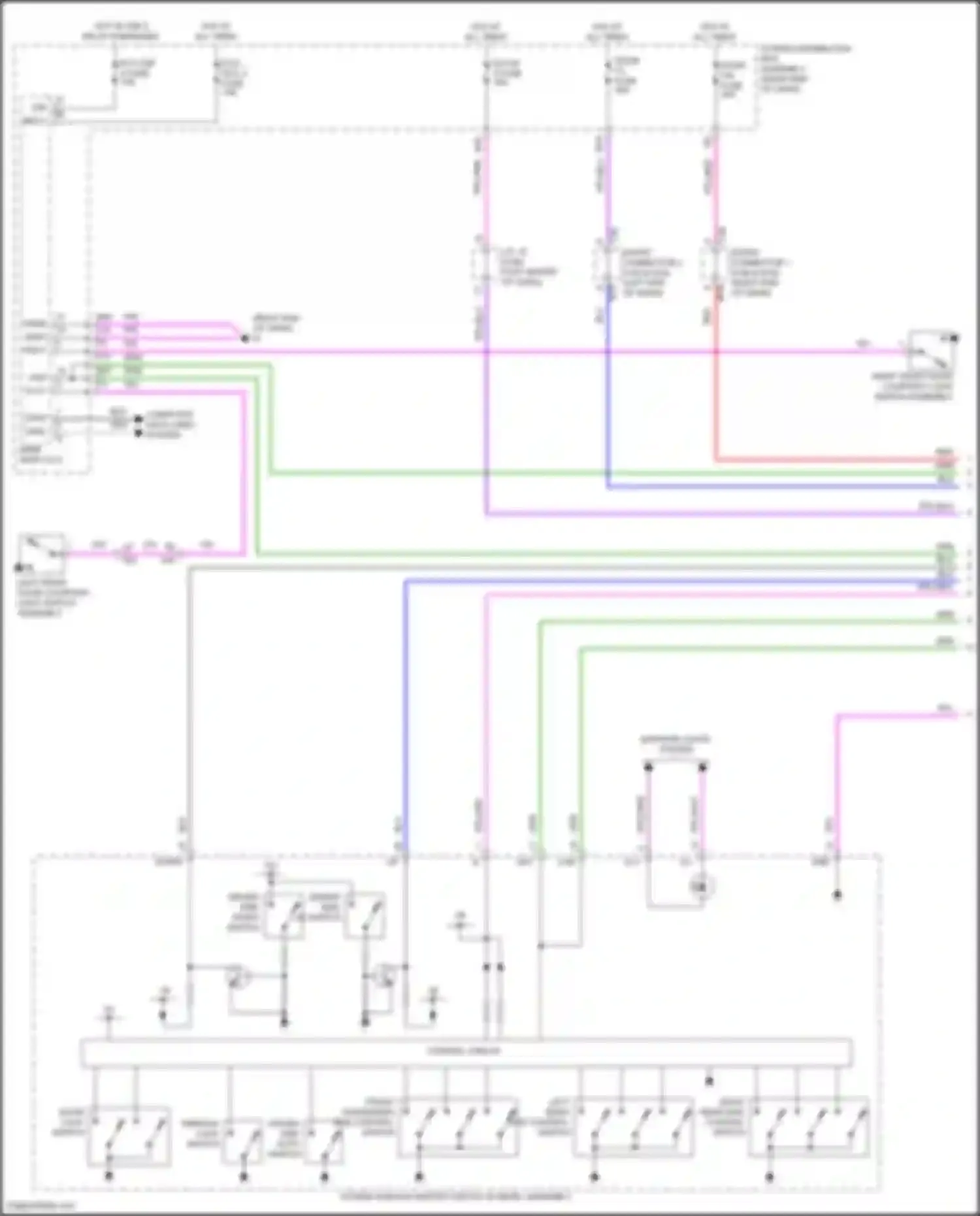 LX Lexus J300 (2021-2024): Power windows circuit (1 of 4)