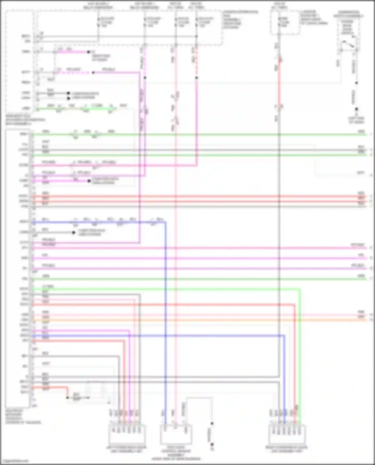 Wiring diagram multiplex network door ecu for Lexus LX J300 (2021-2024) (1 of 9)