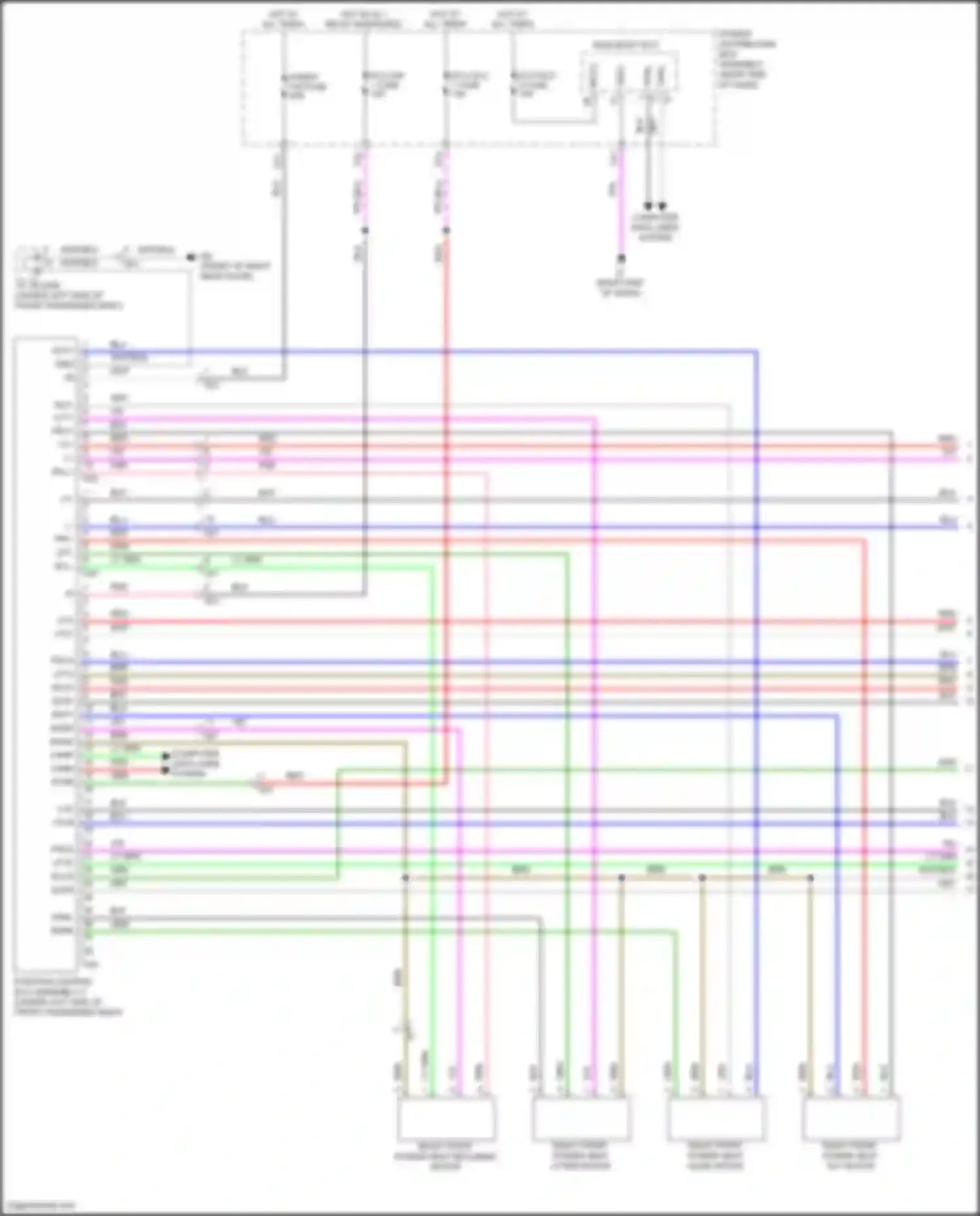 Wiring diagram right front power seat lifter motor for Lexus LX J300 (2021-2024) (3 of 3)