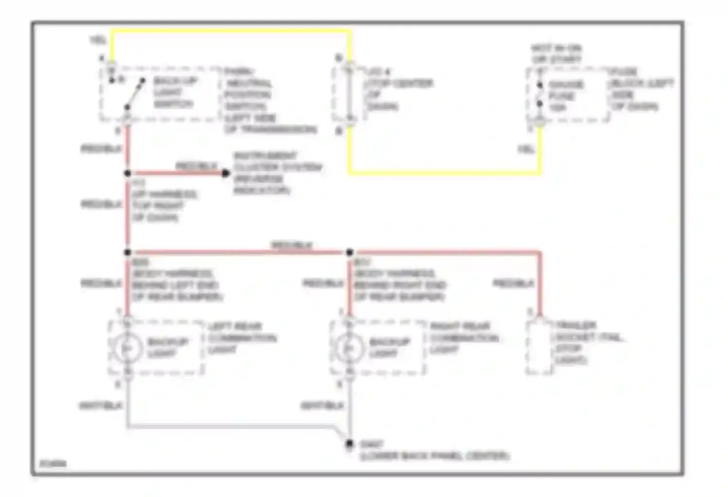 LX Lexus J80 (1995-1997): Backup lamps circuit