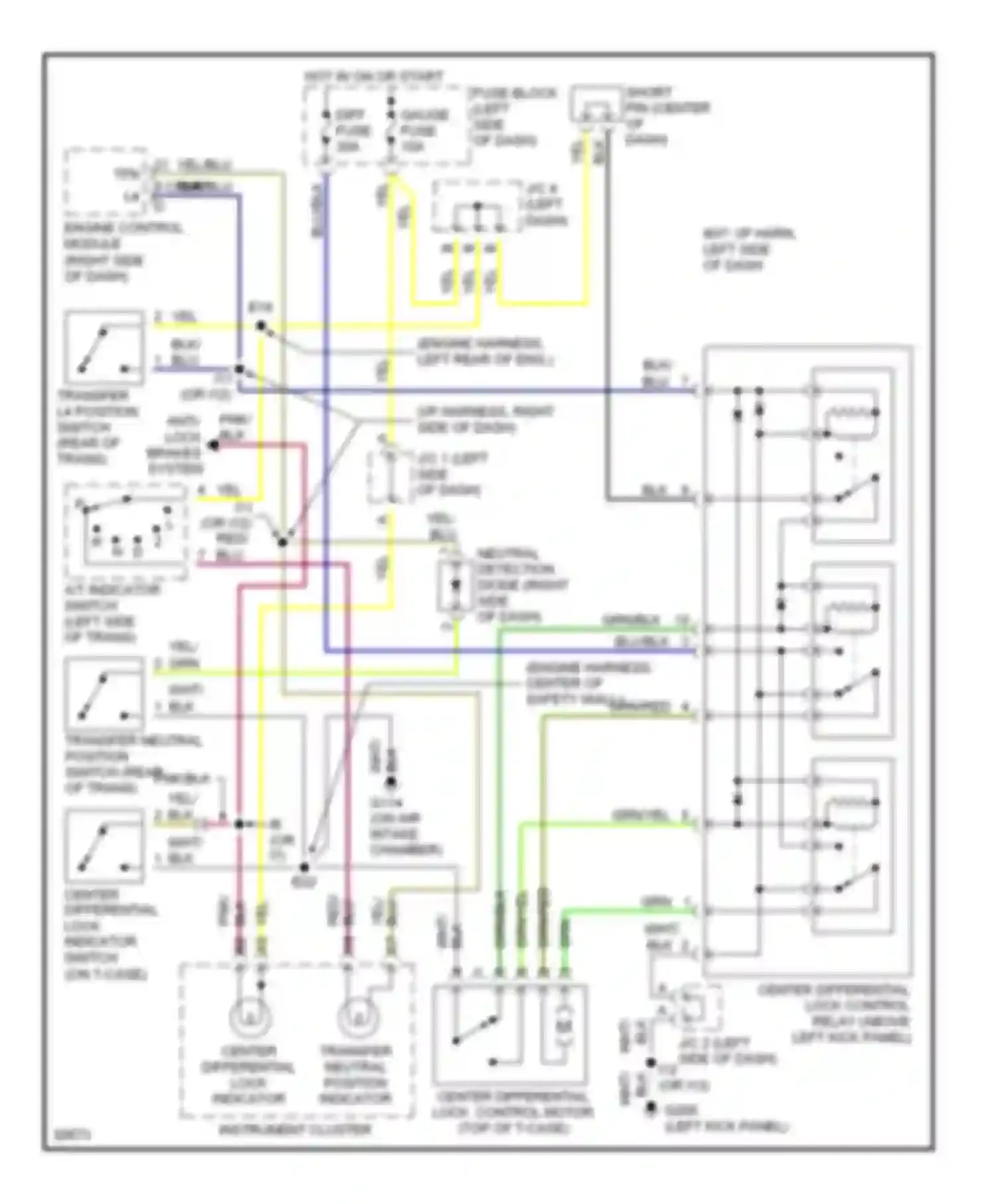 LX Lexus J80 (1995-1997): Center differential lock circuit
