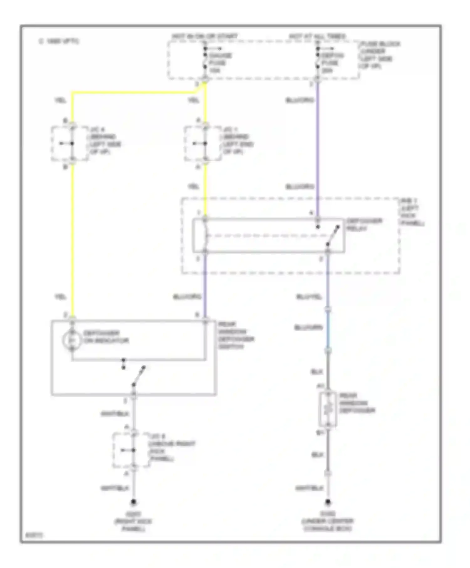 Wiring diagram hot at all times for Lexus LX J80 (1995-1997) (5 of 23)