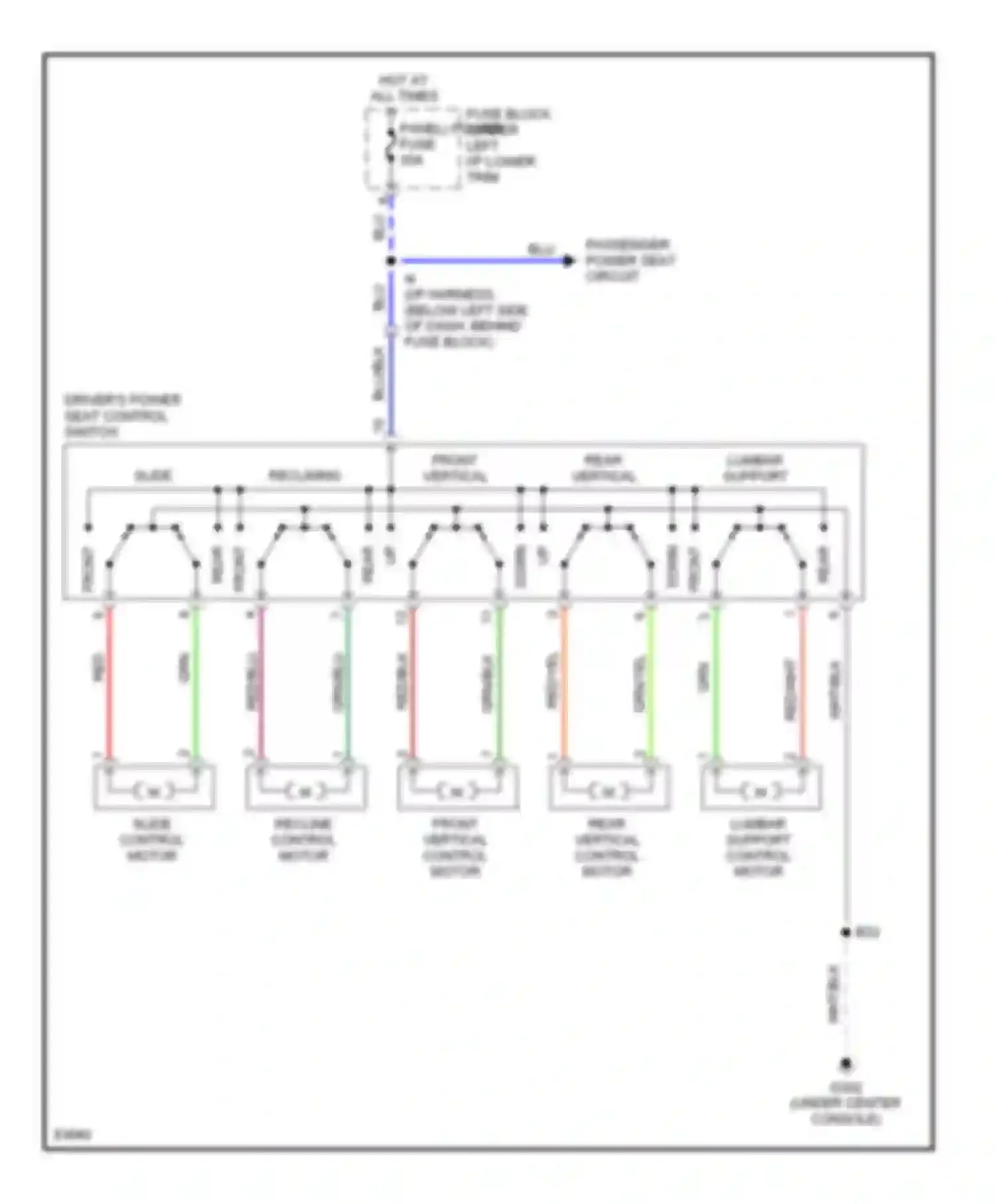 Wiring diagram lumbar support for Lexus LX J80 (1995-1997) (1 of 1)