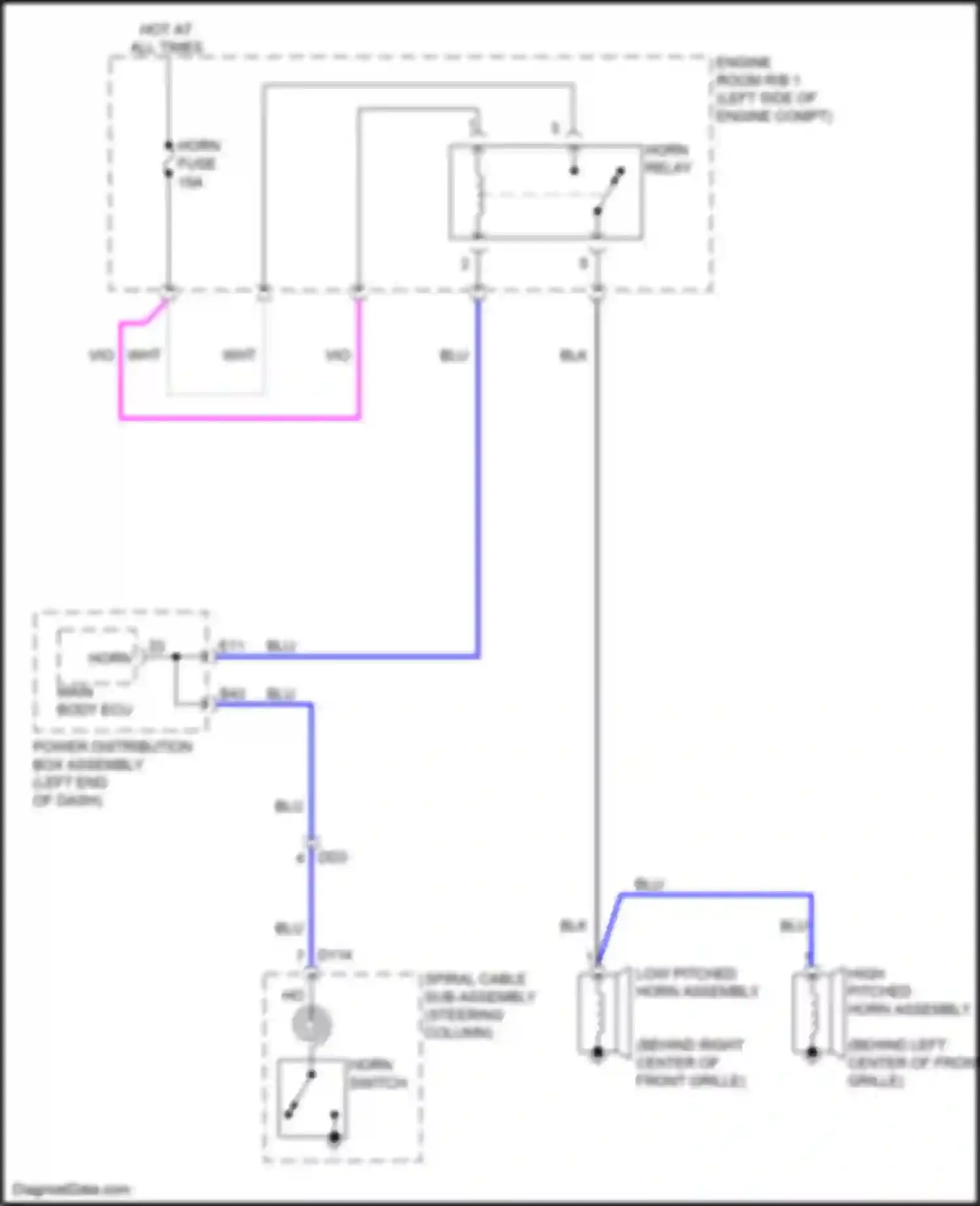 NX Lexus AZ20 (2021-2024): Horn circuit
