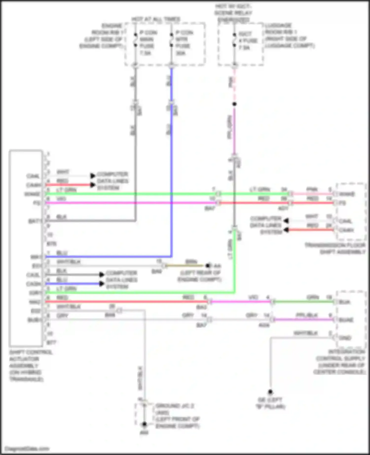NX Lexus AZ20 (2021-2024): Shift interlock circuit