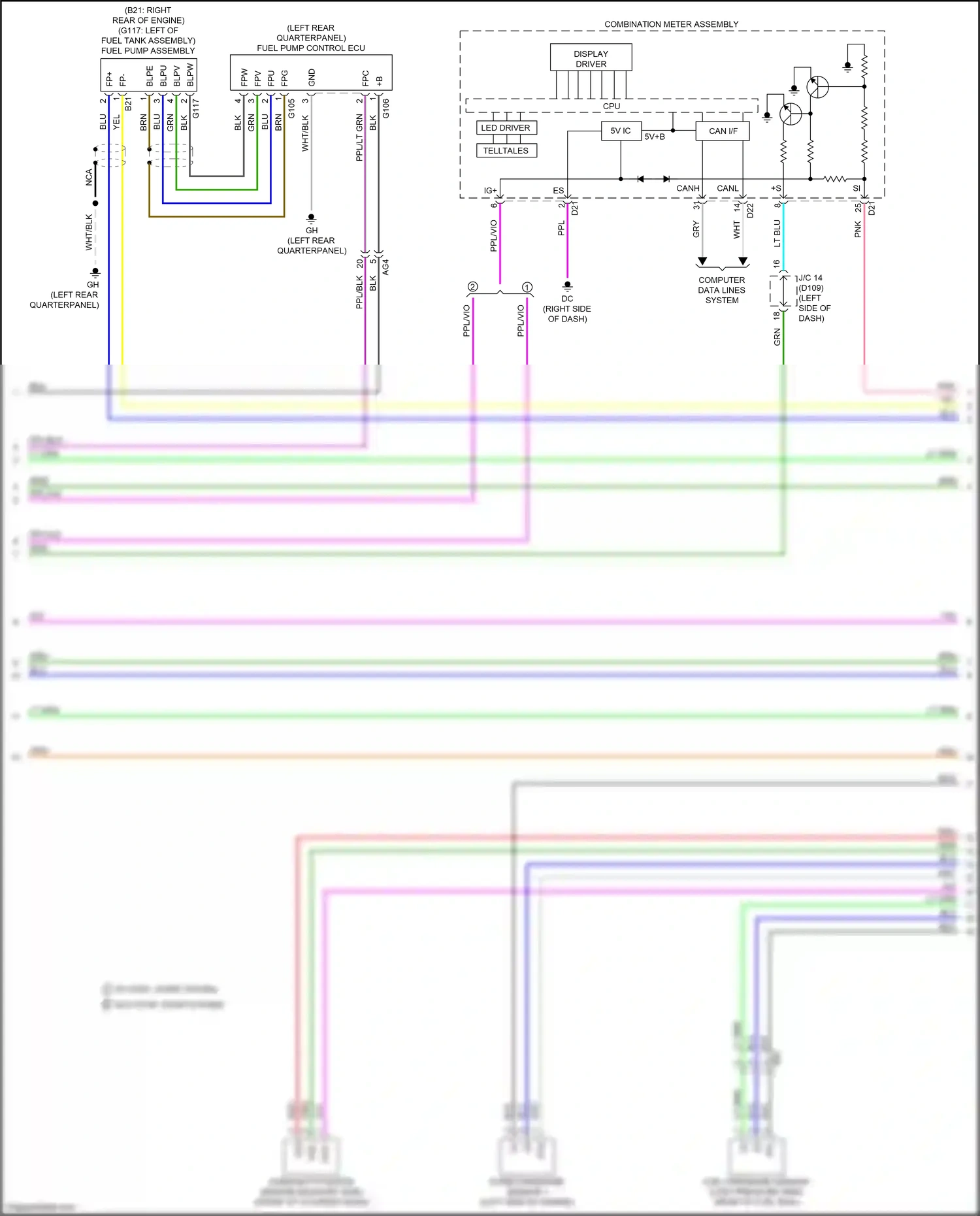 Wiring diagram combination meter assembly for Lexus NX AZ20 (2021-2024) (48 of 55)