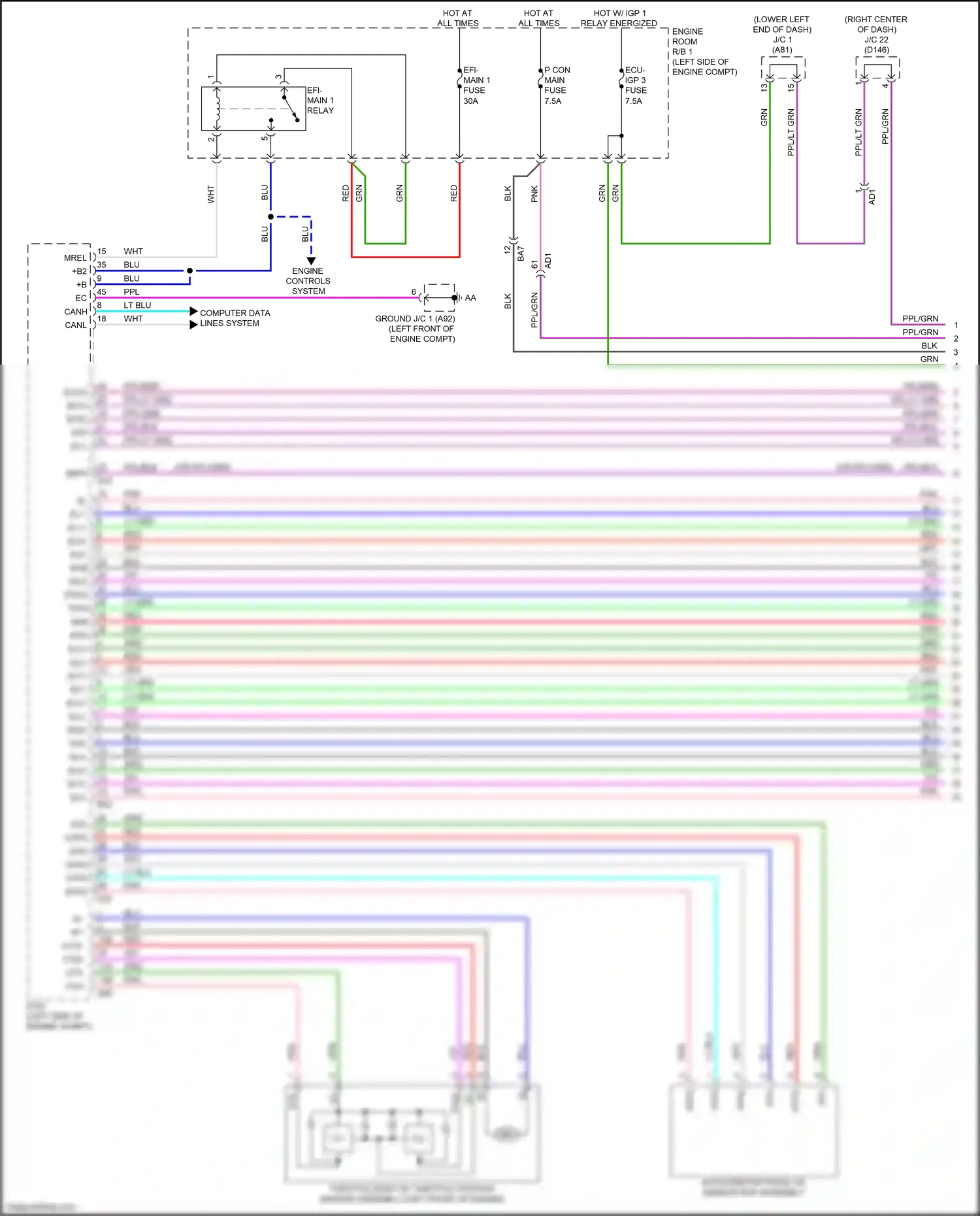 Wiring diagram engine controls system for Lexus NX AZ20 (2021-2024) (2 of 7)