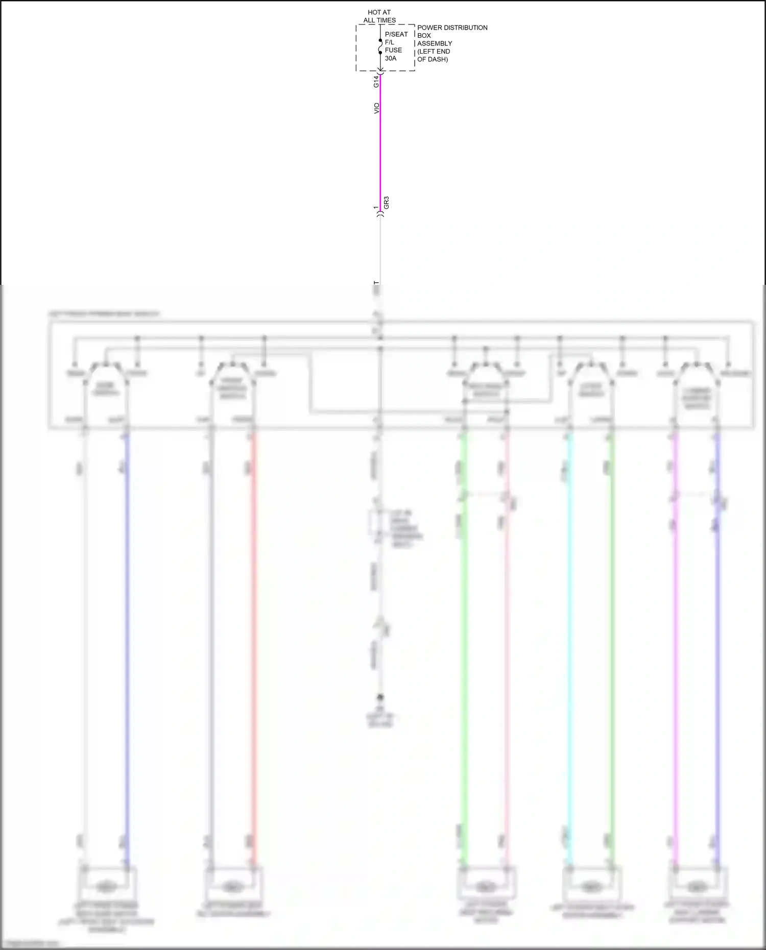 Wiring diagram front vertical switch for Lexus NX AZ20 (2021-2024) (1 of 2)