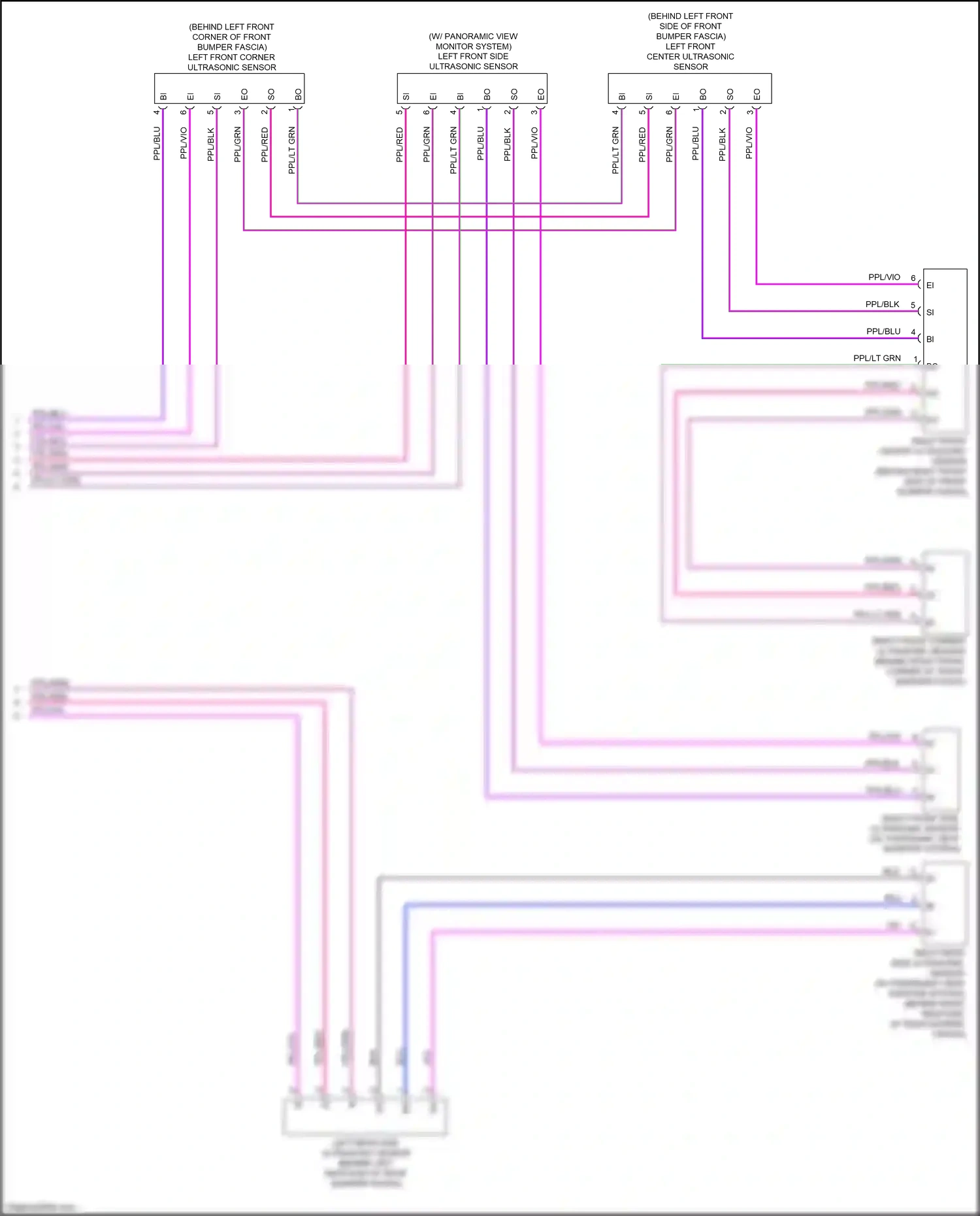 Wiring diagram left front center ultrasonic sensor for Lexus NX AZ20 (2021-2024) (1 of 1)