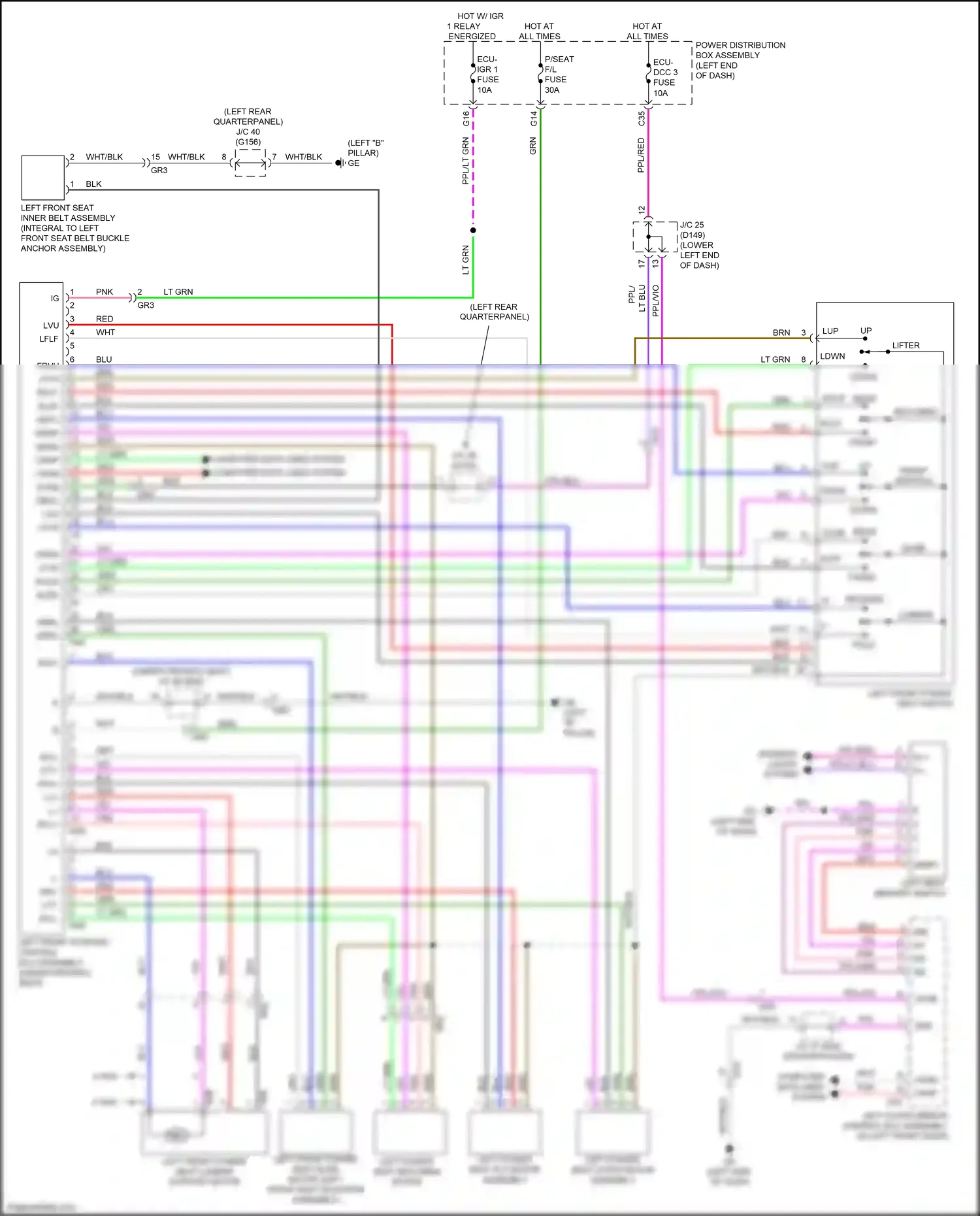 Wiring diagram left outer mirror control ecu assembly for Lexus NX AZ20 (2021-2024) (12 of 14)