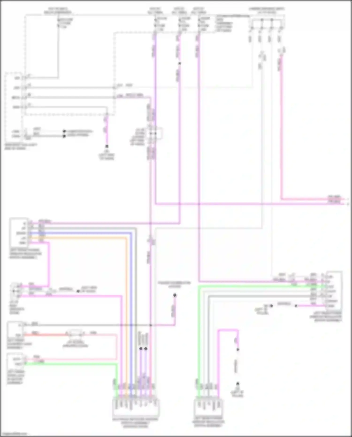 Wiring diagram left rear power window regulator motor assembly for Lexus NX AZ20 (2021-2024) (3 of 3)
