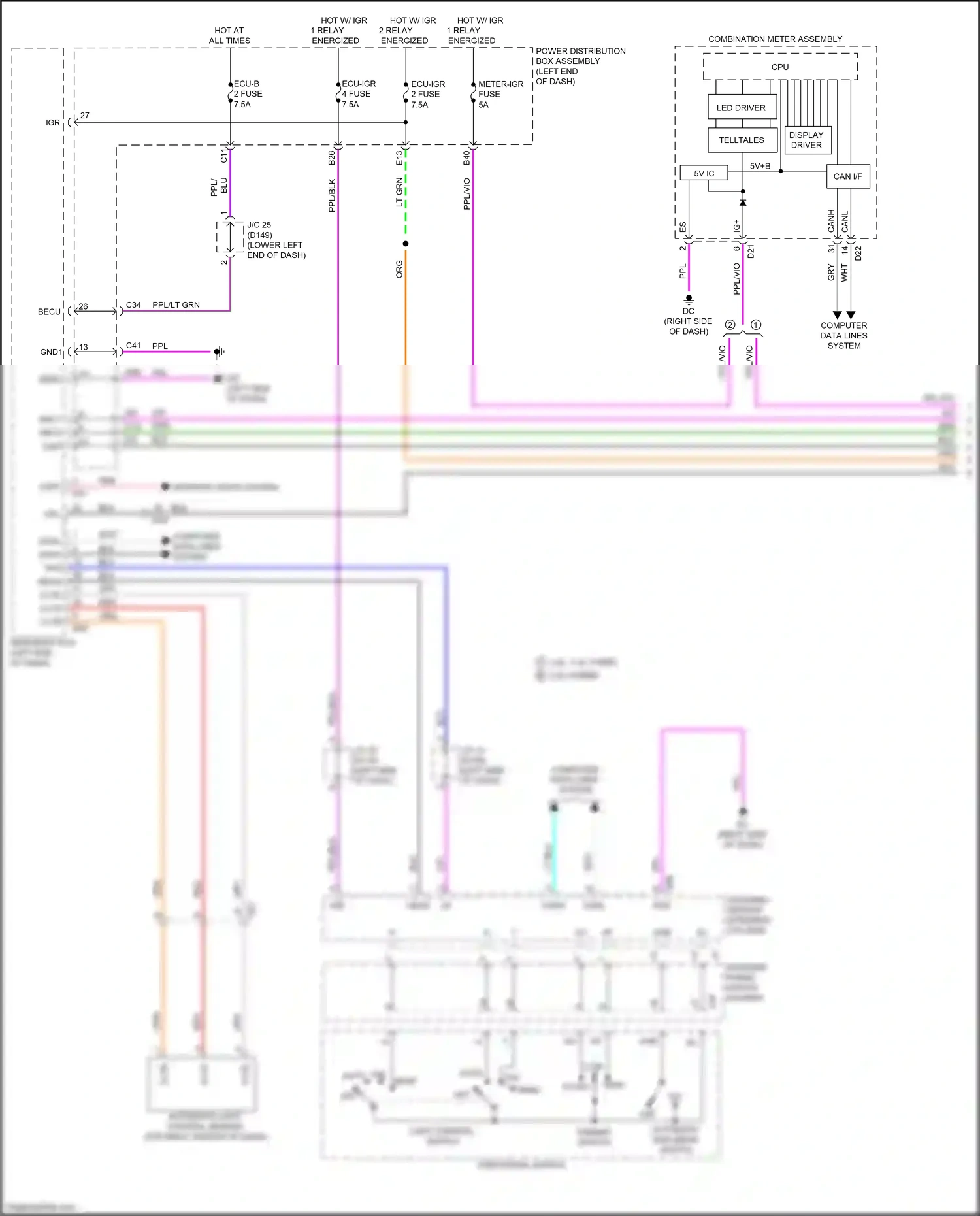Wiring diagram light control switch for Lexus NX AZ20 (2021-2024) (3 of 7)