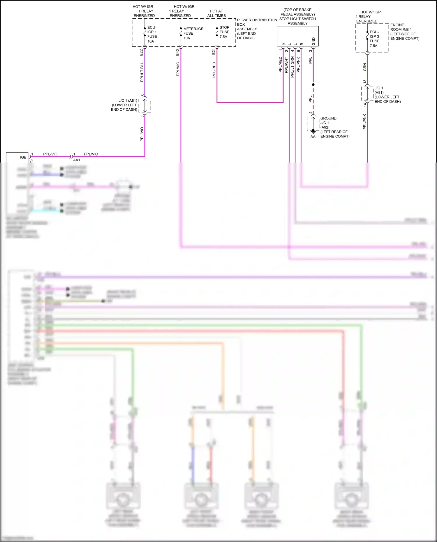 Wiring diagram millimeter wave radar sensor assembly for Lexus NX AZ20 (2021-2024) (4 of 7)
