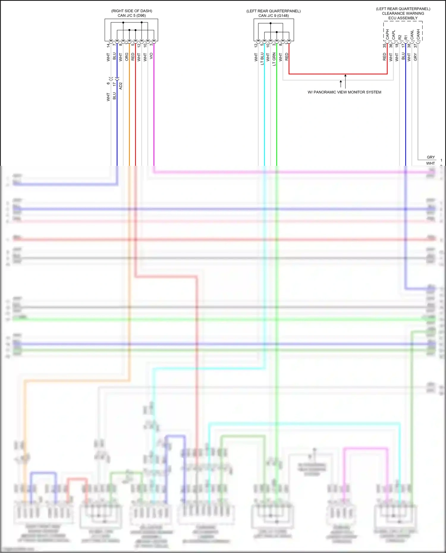 Wiring diagram millimeter wave radar sensor assembly for Lexus NX AZ20 (2021-2024) (2 of 7)