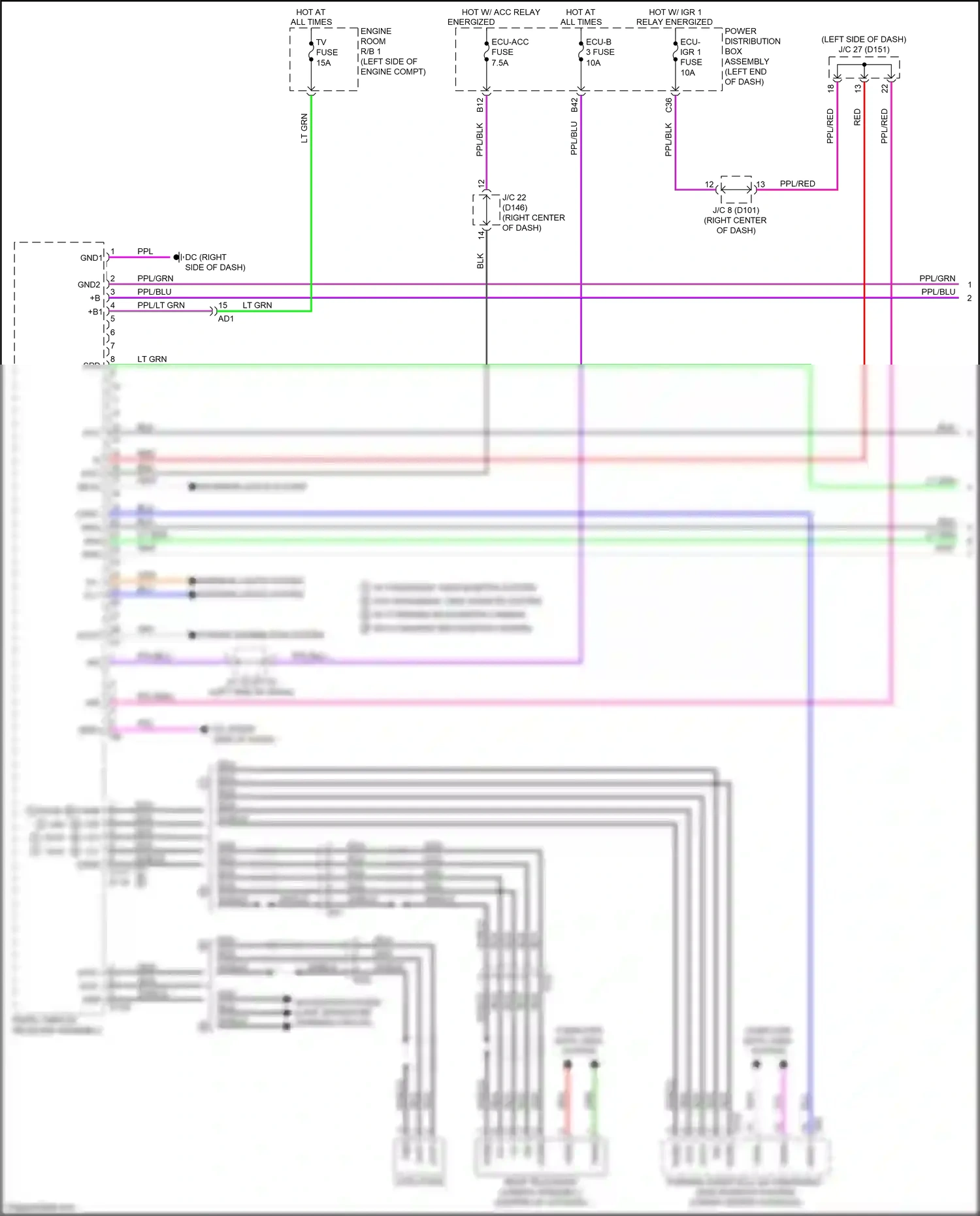 Wiring diagram power distribution system for Lexus NX AZ20 (2021-2024) (10 of 17)