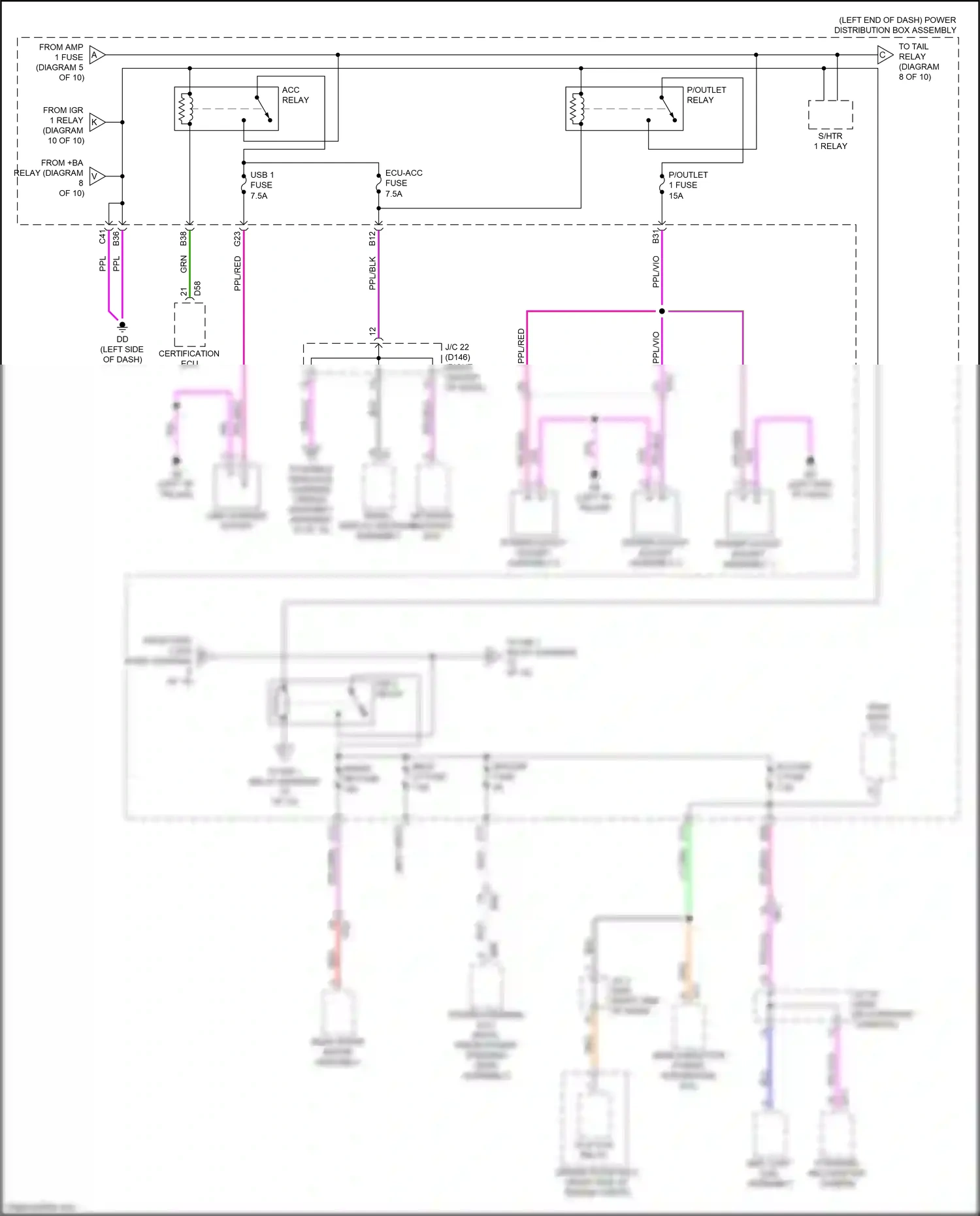 Wiring diagram power outlet socket assembly 1 for Lexus NX AZ20 (2021-2024) (2 of 2)