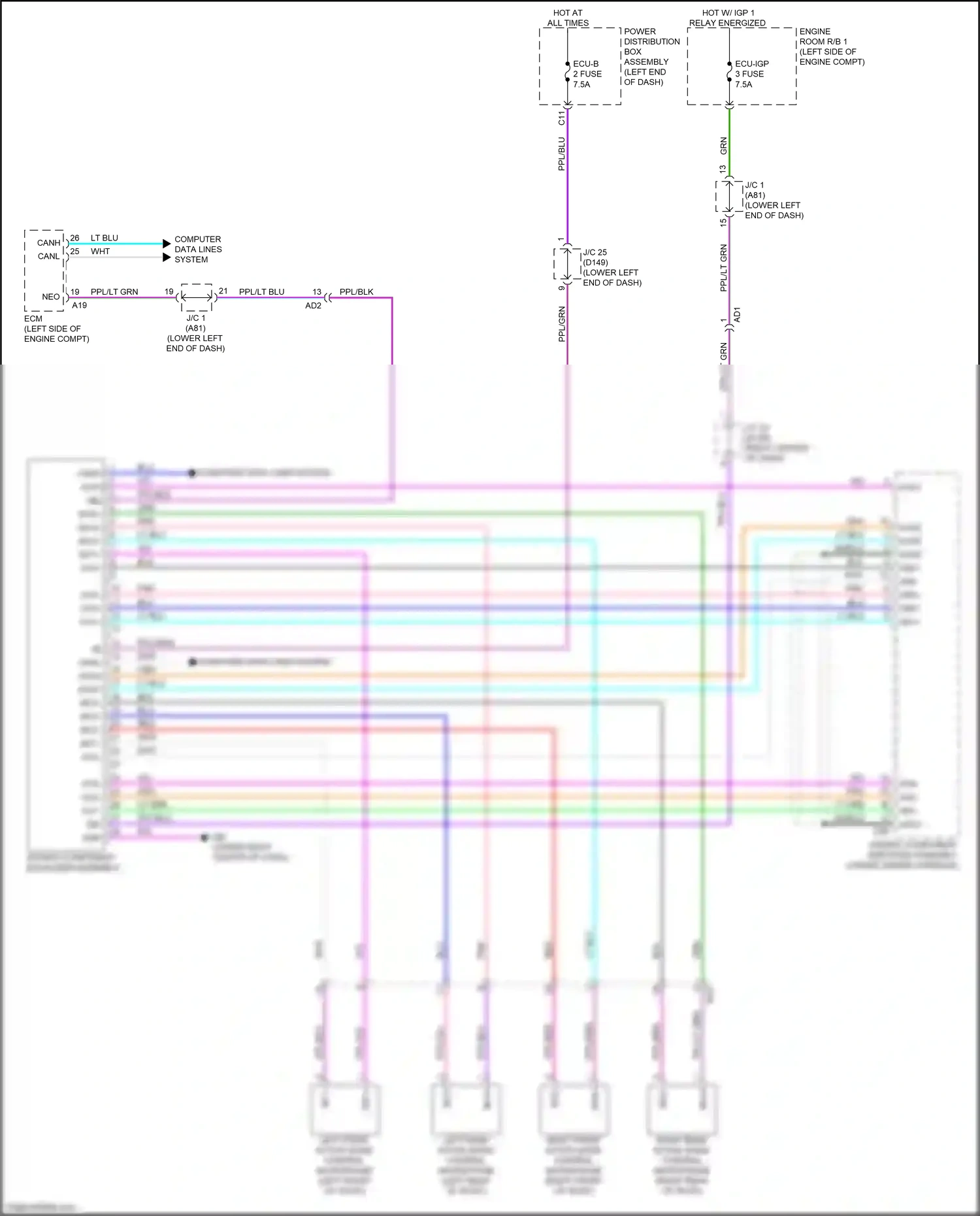 Wiring diagram right front active noise control microphone for Lexus NX AZ20 (2021-2024) (1 of 1)