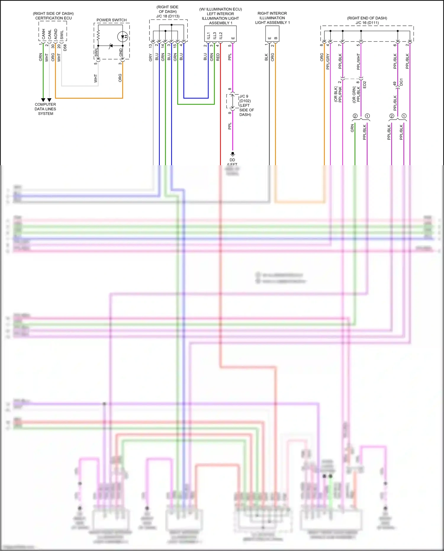 Wiring diagram right front door inside handle sub-assembly for Lexus NX AZ20 (2021-2024) (1 of 4)