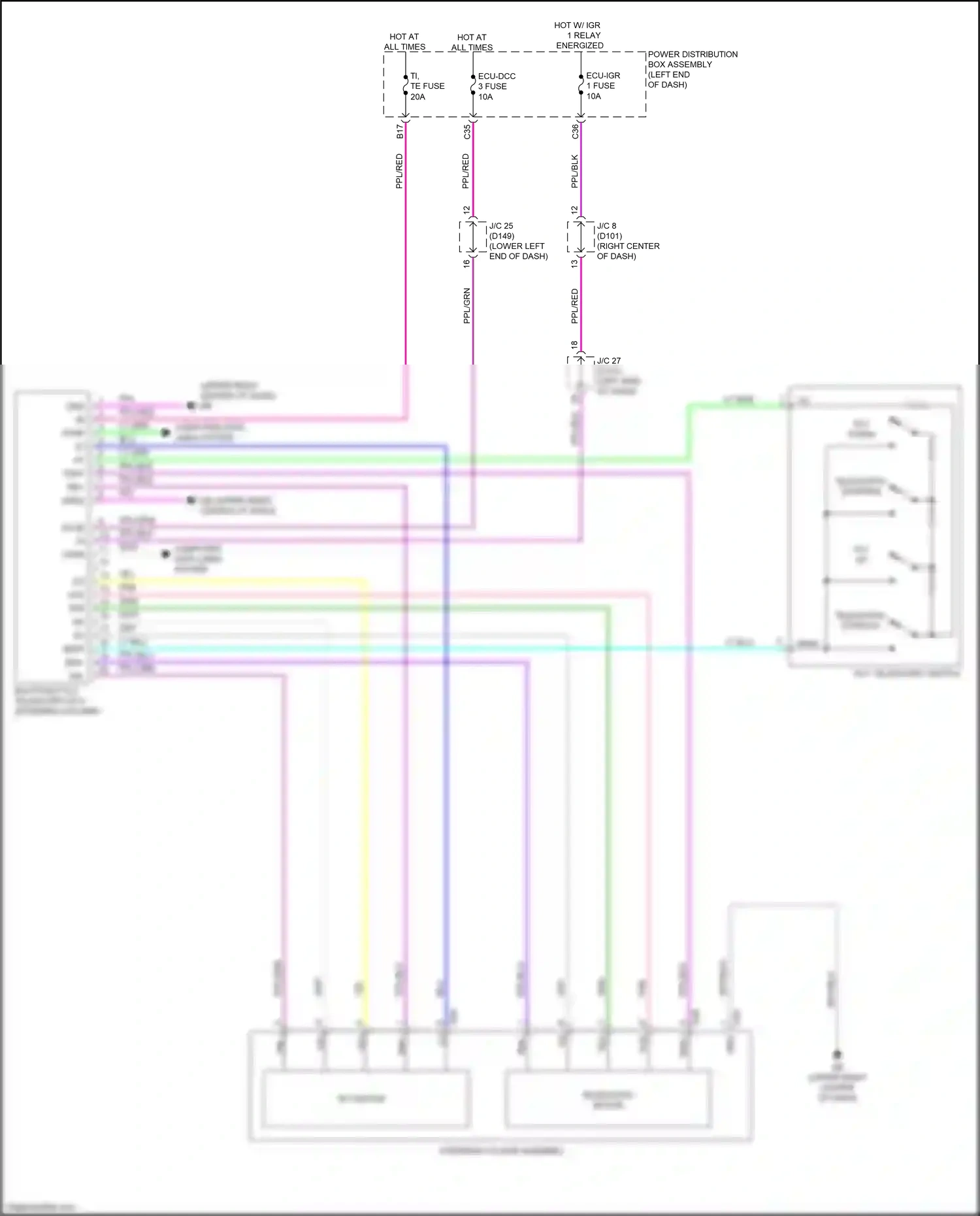 Wiring diagram steering column assembly for Lexus NX AZ20 (2021-2024) (3 of 3)