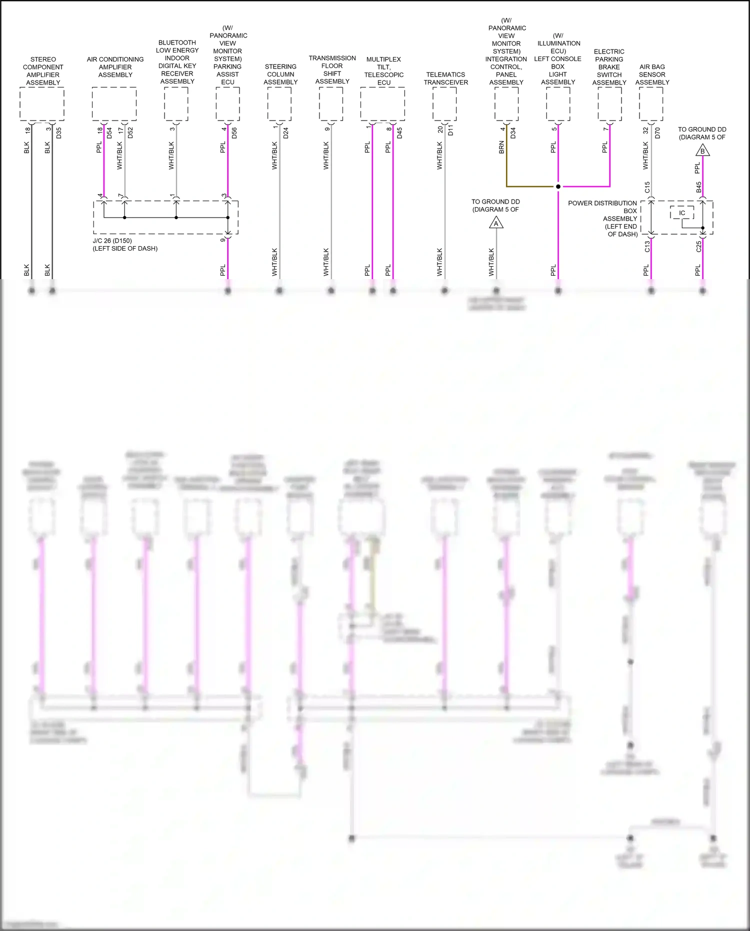 Wiring diagram w/ entry function for Lexus NX AZ20 (2021-2024) (5 of 7)