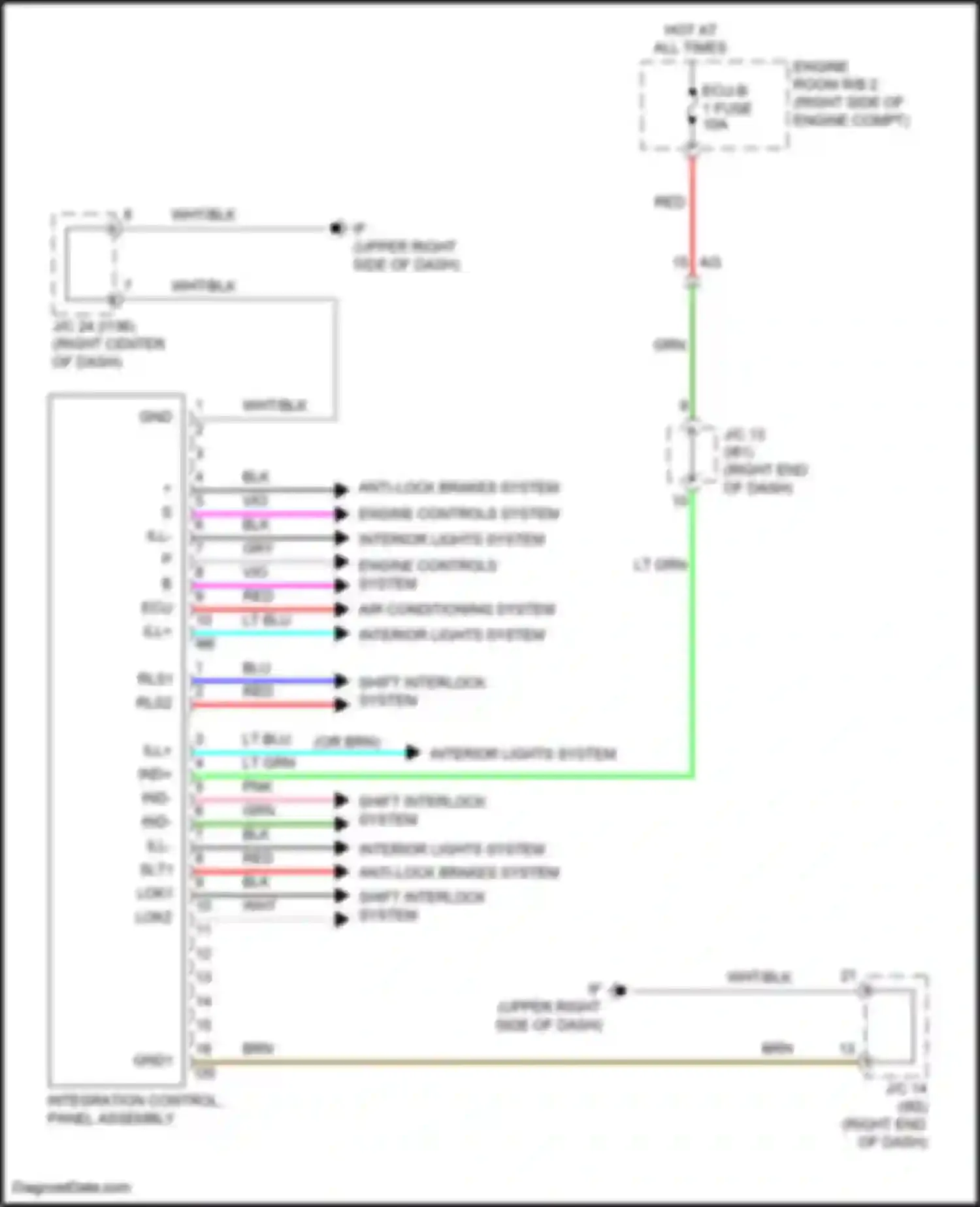 Wiring diagram ecu-b 1 fuse for Lexus NX Z10 facelift (2017-2021) (3 of 17)