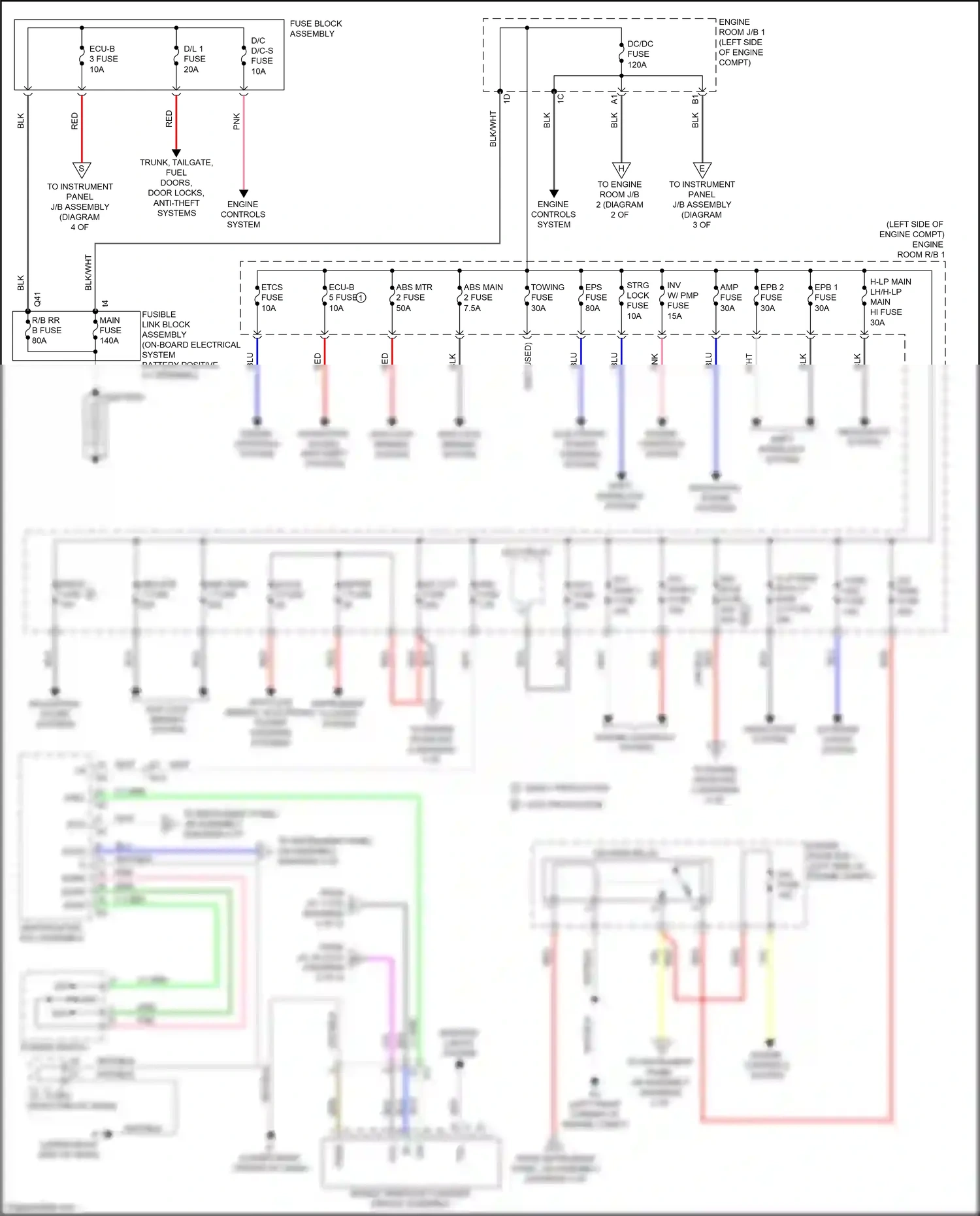 Lexus NX Z10 facelift (2017-2021) epb 2 fuse wiring diagram  (3 of 3)