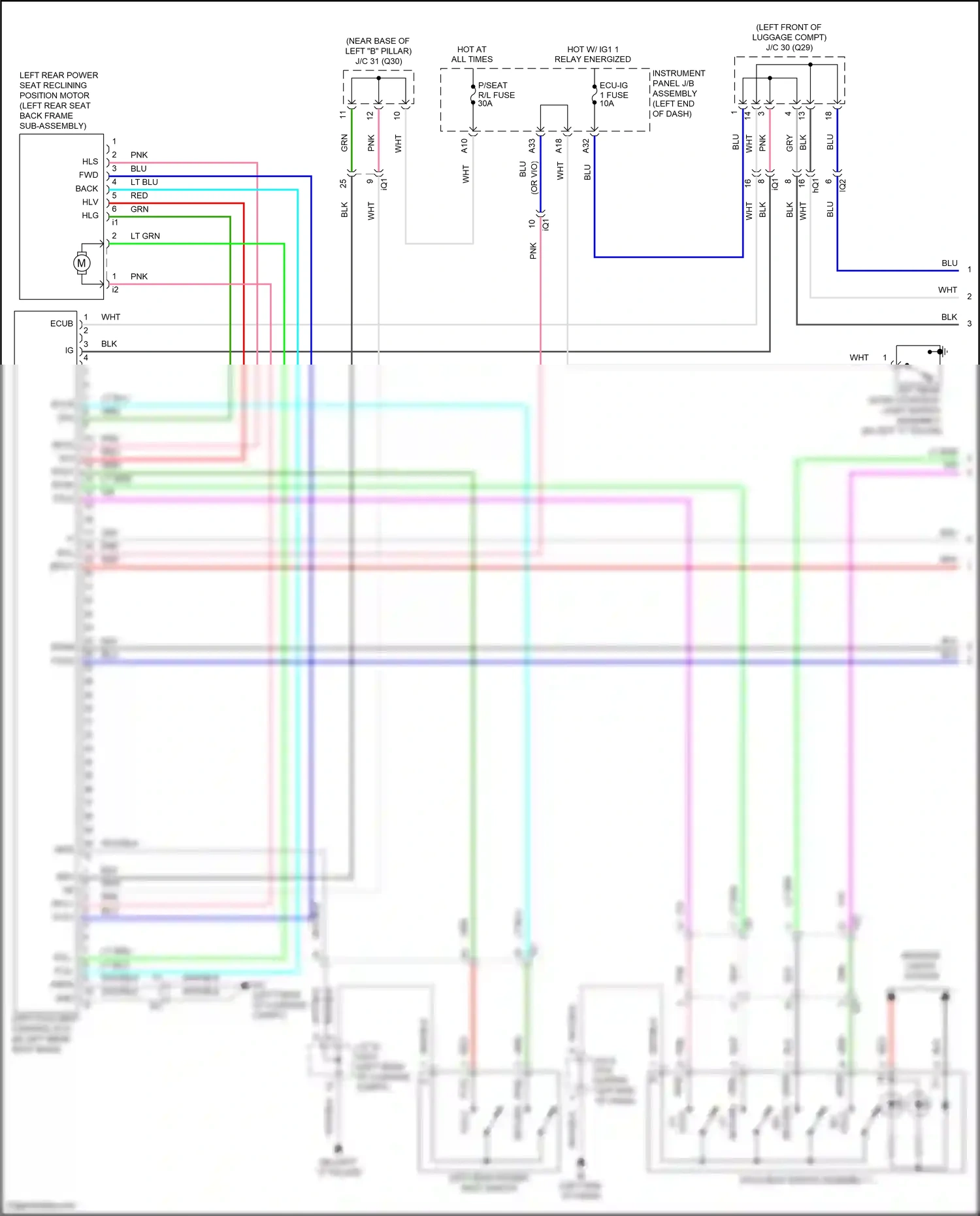 Lexus NX Z10 facelift (2017-2021) fold seat switch assembly 1 wiring diagram  (3 of 3)
