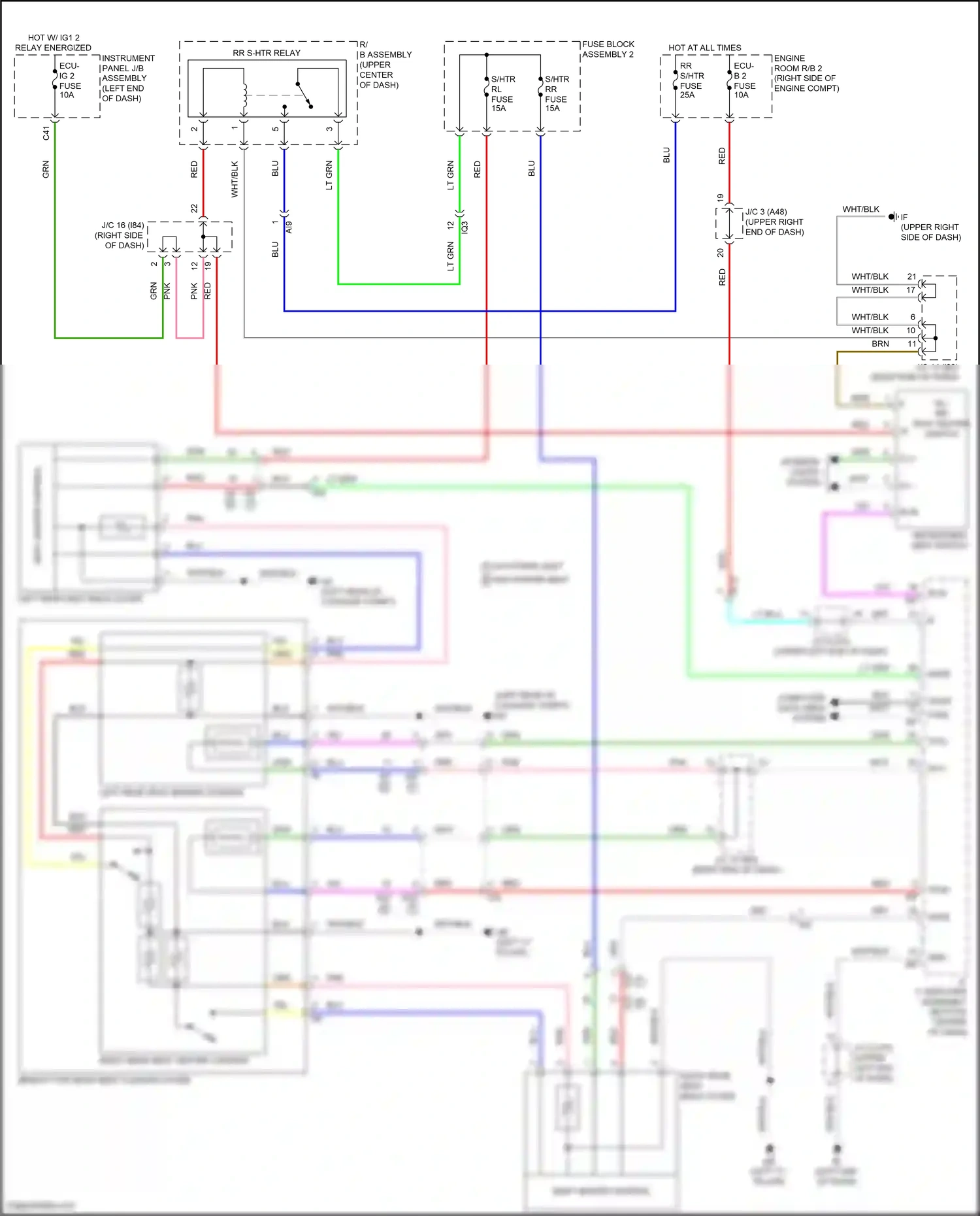 Lexus NX Z10 facelift (2017-2021) instrument panel j/b assembly wiring diagram  (48 of 139)