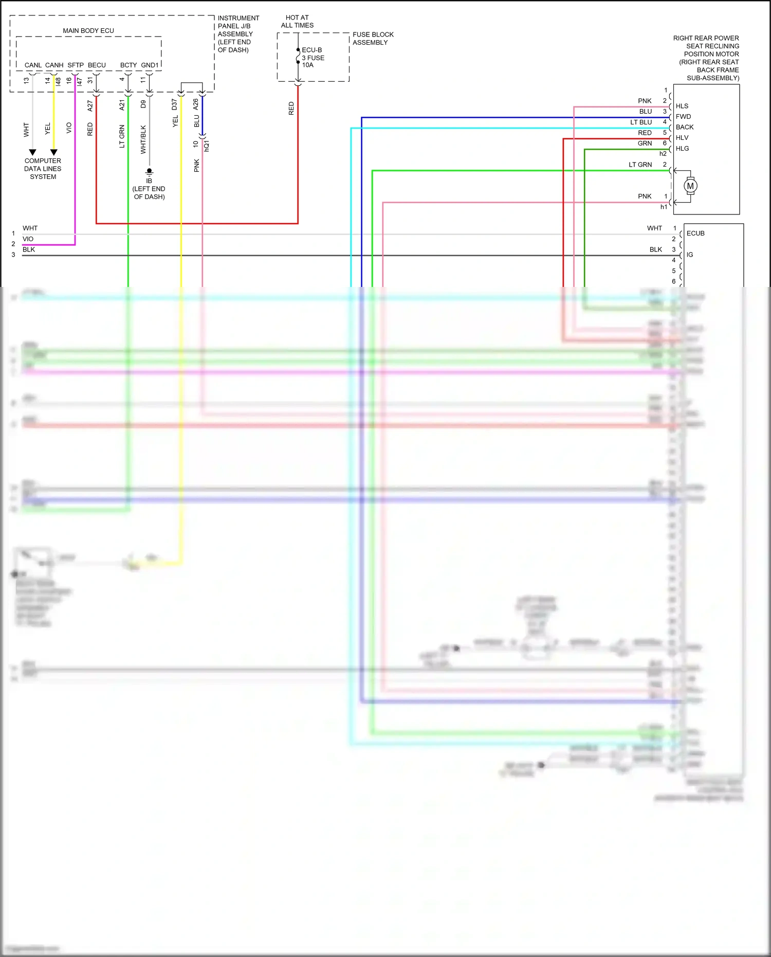 Lexus NX Z10 facelift (2017-2021) instrument panel j/b assembly wiring diagram  (60 of 139)