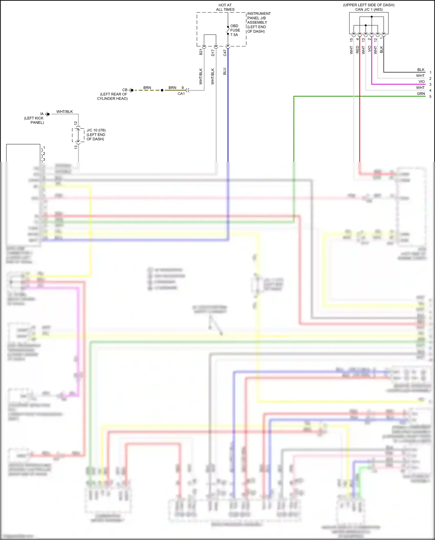 Lexus NX Z10 facelift (2017-2021) instrument panel j/b assembly wiring diagram  (72 of 139)