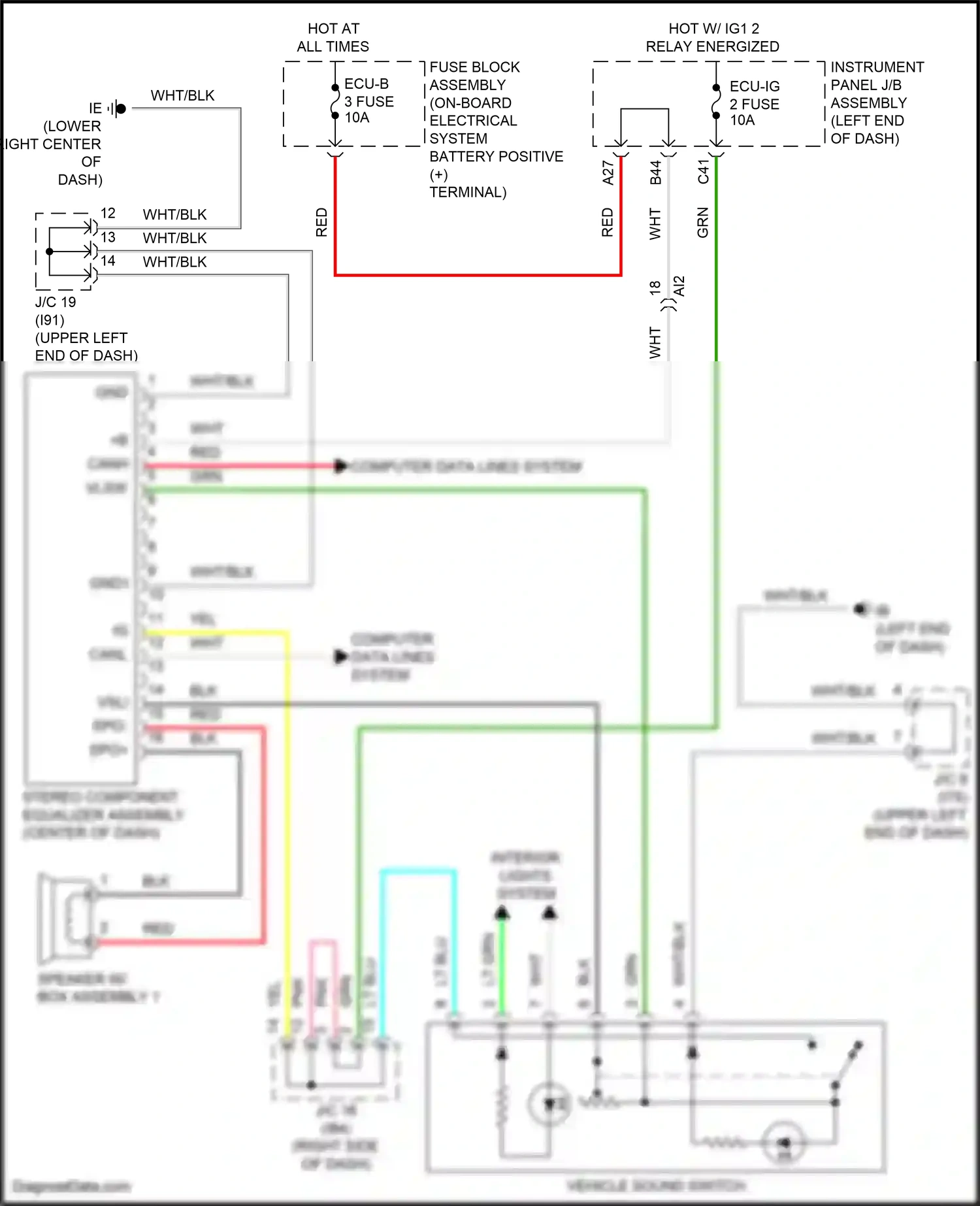 Lexus NX Z10 facelift (2017-2021) instrument panel j/b assembly wiring diagram  (81 of 139)