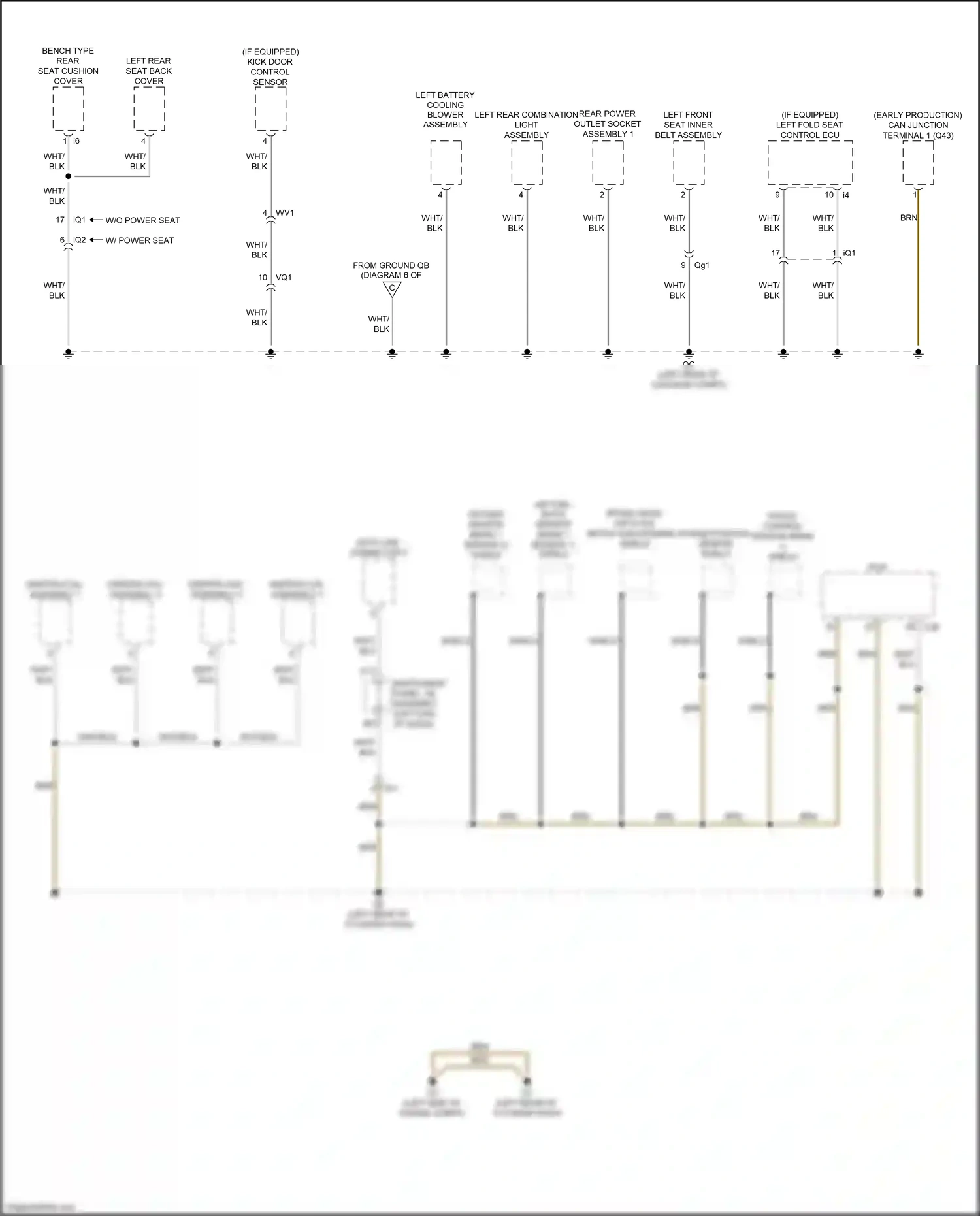 Lexus NX Z10 facelift (2017-2021) left rear combination light assembly wiring diagram  (2 of 2)