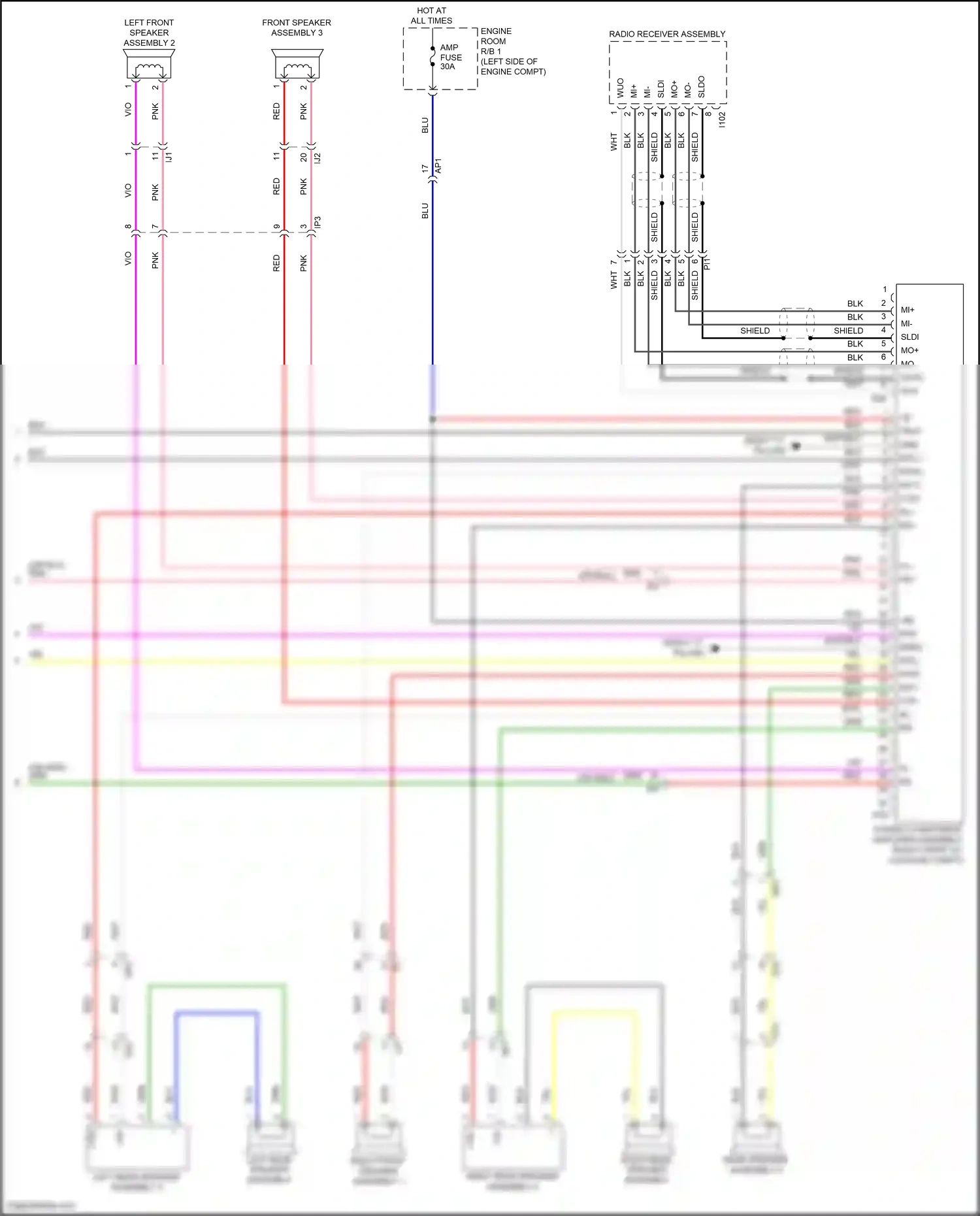 Lexus NX Z10 facelift (2017-2021) left rear speaker assembly wiring diagram  (3 of 8)