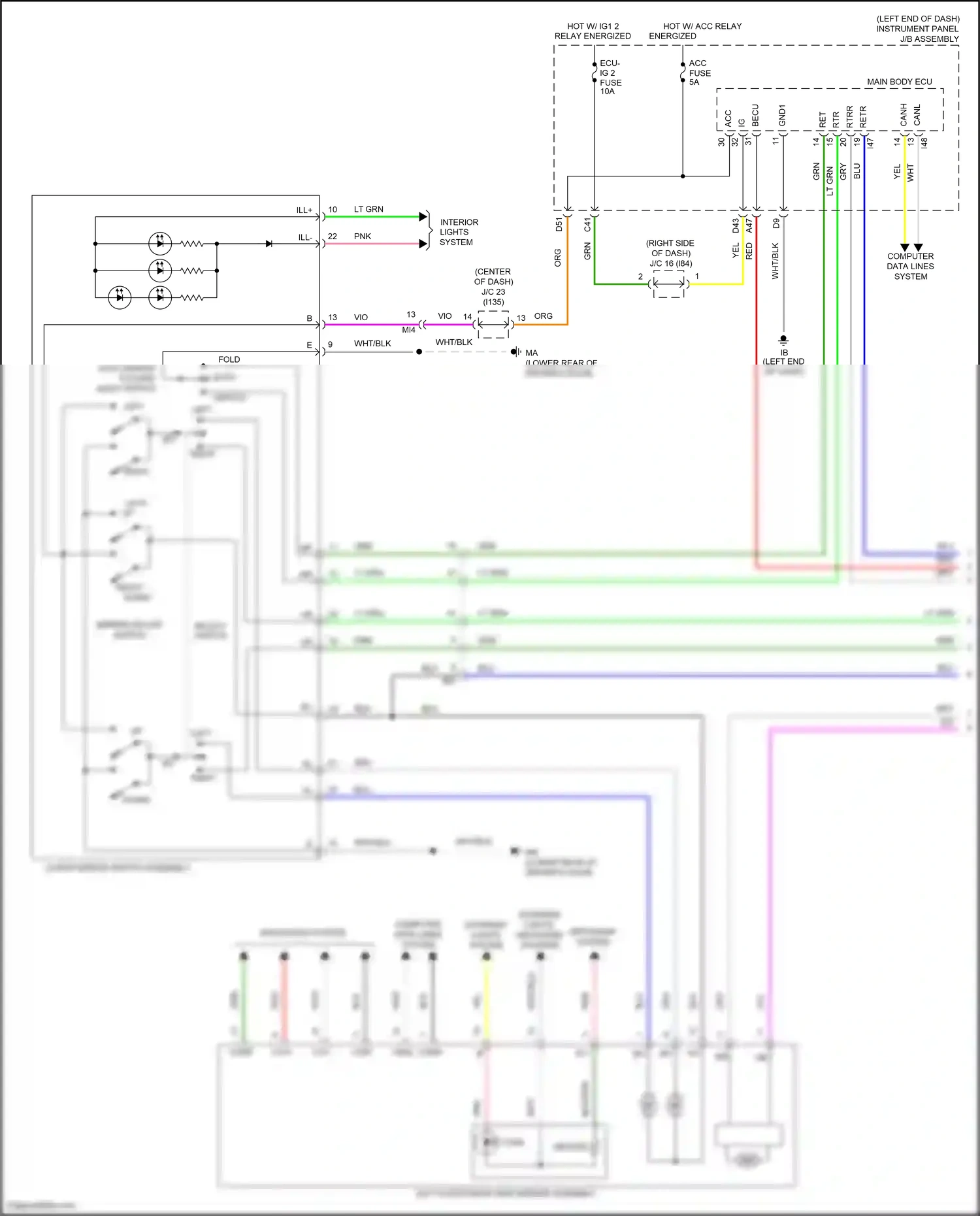 Lexus NX Z10 facelift (2017-2021) left up wiring diagram  (1 of 1)