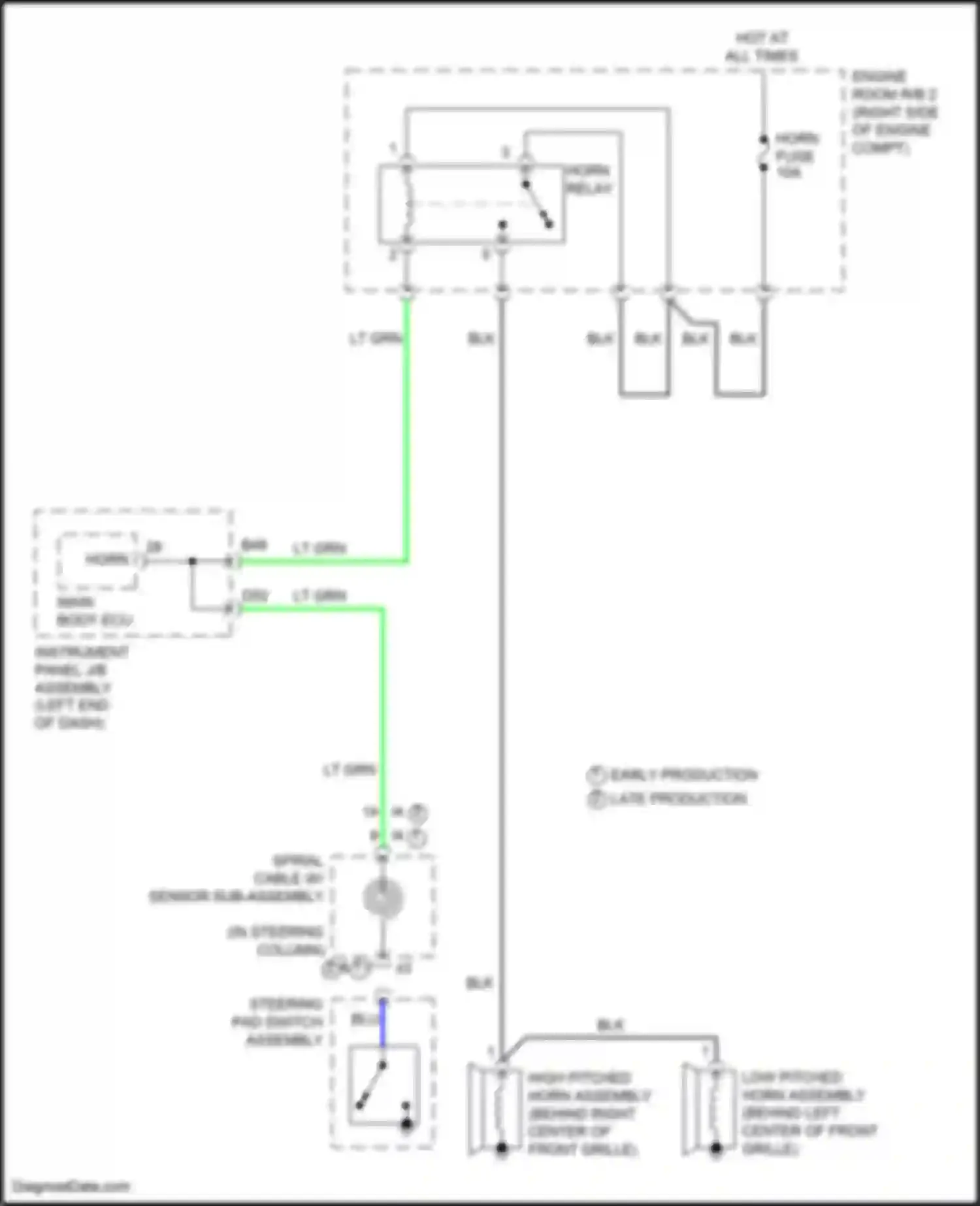 Wiring diagram low pitched horn assembly for Lexus NX Z10 facelift (2017-2021) (1 of 1)