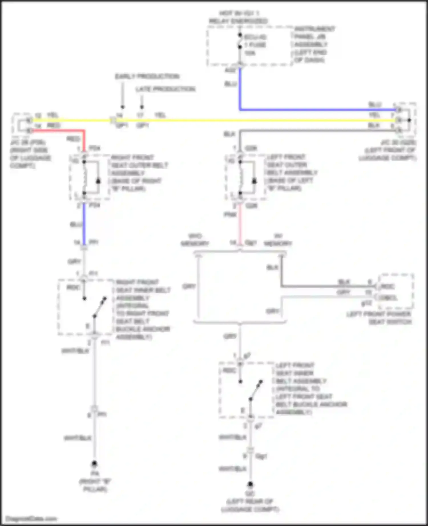 Wiring diagram right front seat inner belt assembly for Lexus NX Z10 facelift (2017-2021) (2 of 4)