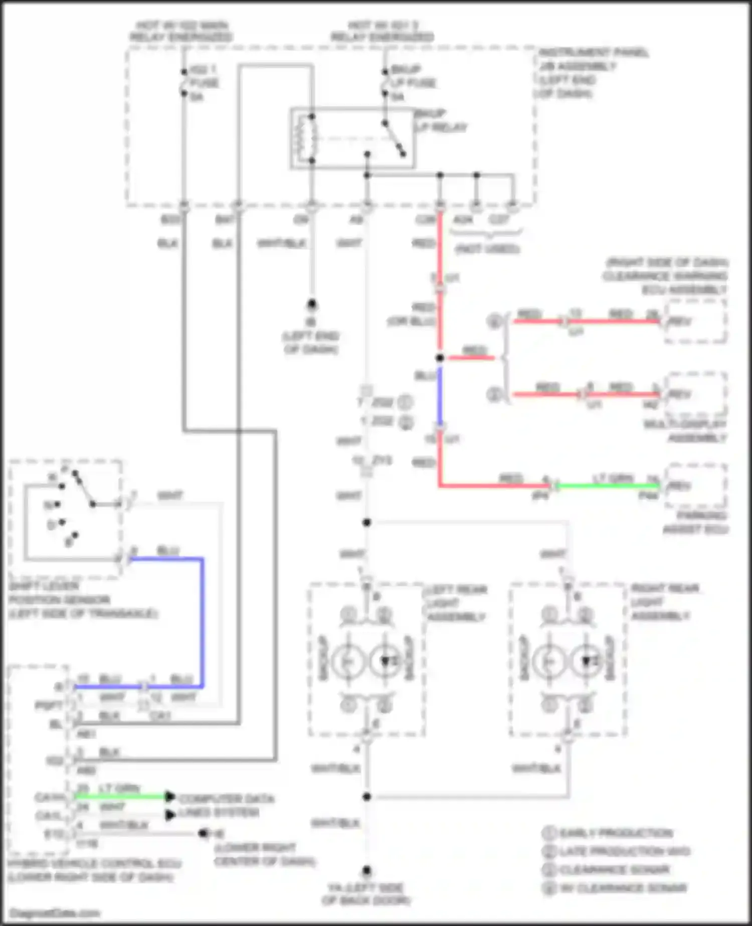 Wiring diagram right rear light assembly for Lexus NX Z10 facelift (2017-2021) (1 of 3)