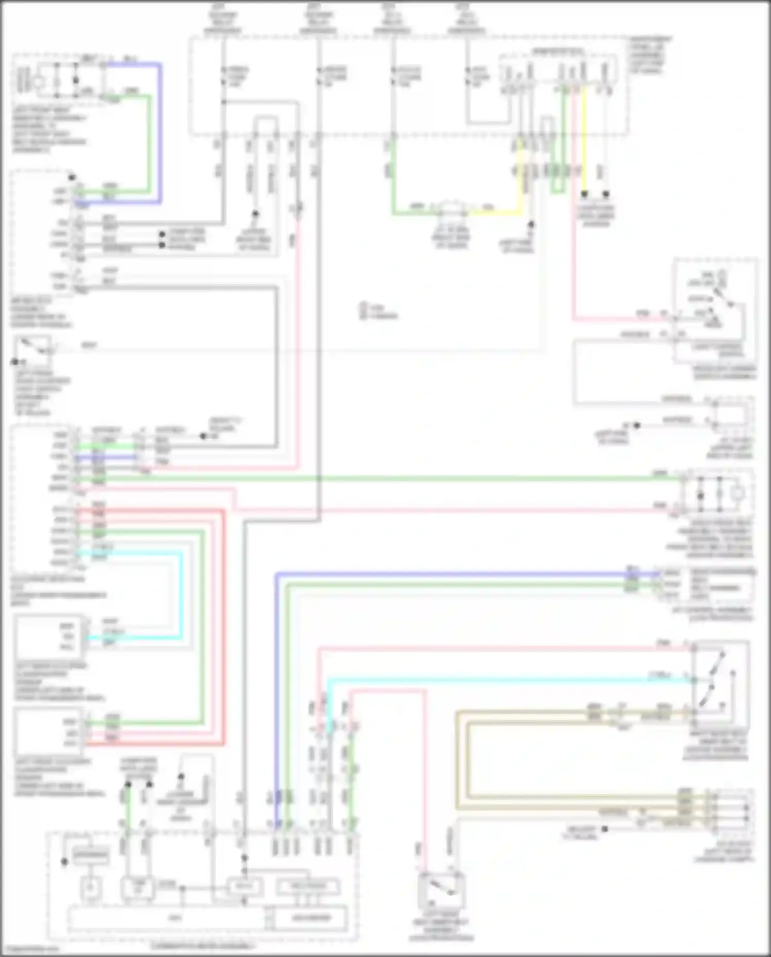 Wiring diagram right rear seat inner belt w/ center assembly for Lexus NX Z10 facelift (2017-2021) (2 of 2)
