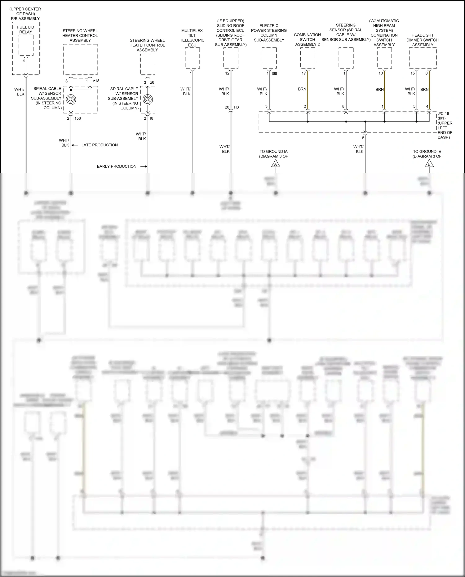Lexus NX Z10 facelift (2017-2021) spiral cable w/ sensor sub-assembly wiring diagram  (12 of 24)