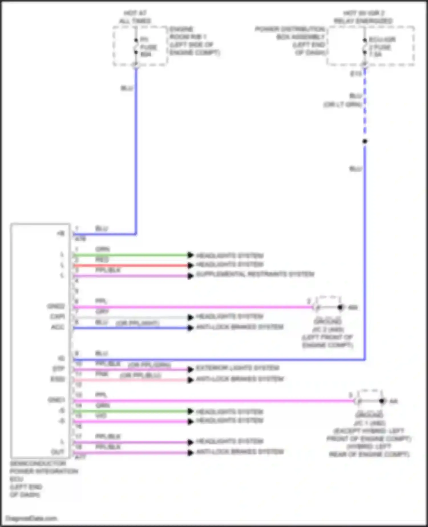 Wiring diagram headlights system for Lexus NX Z10 (2014-2017) (2 of 2)