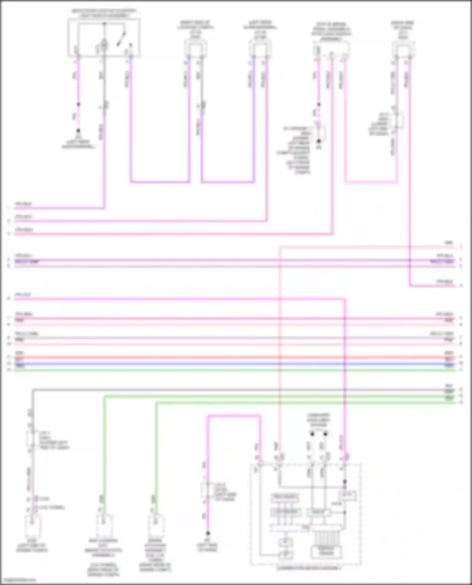 Wiring diagram back door lock w/ courtesy light switch assembly for Lexus NX Z10 (2014-2017)