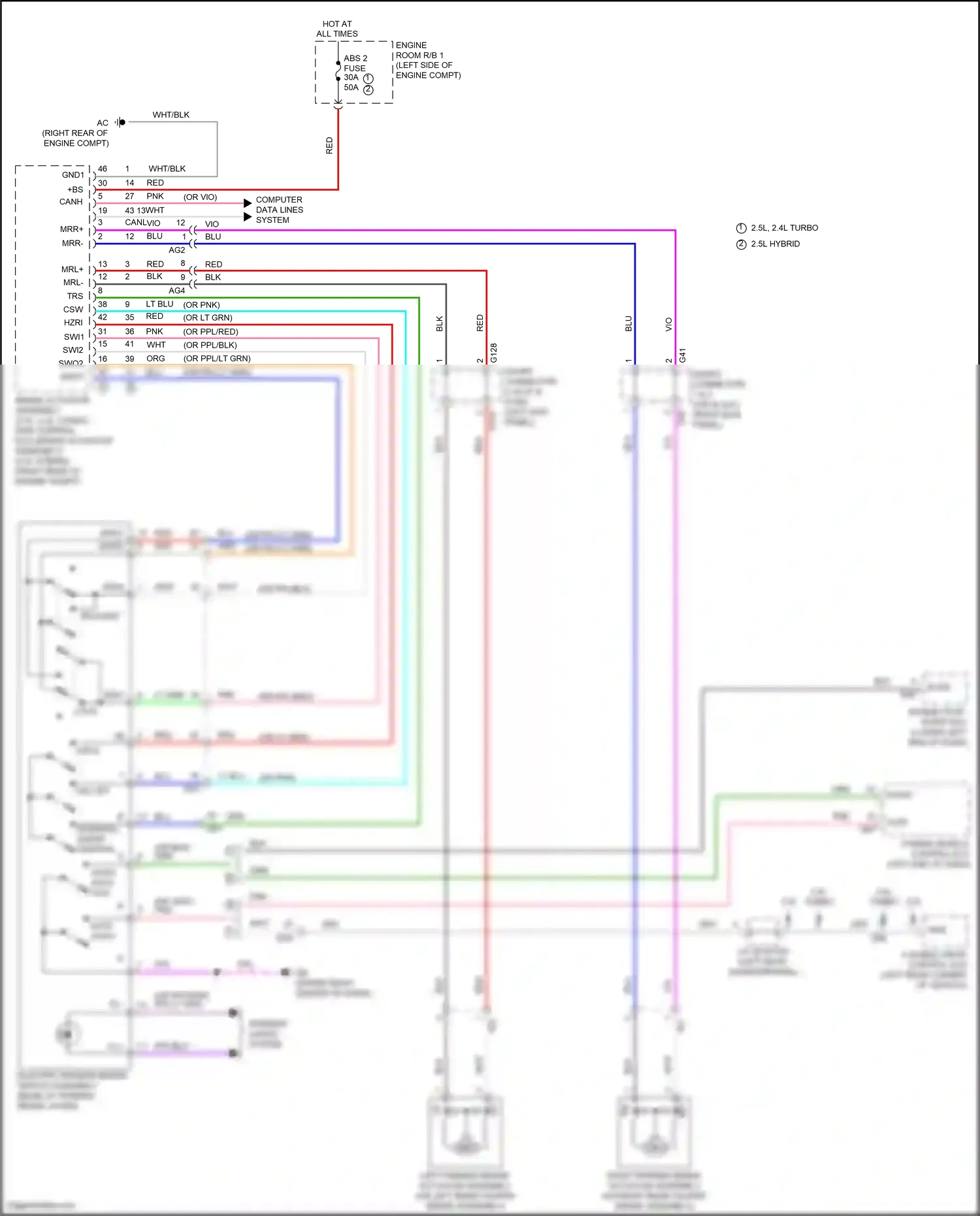 Lexus NX Z10 (2014-2017) (left kick panel) wiring diagram  (2 of 2)