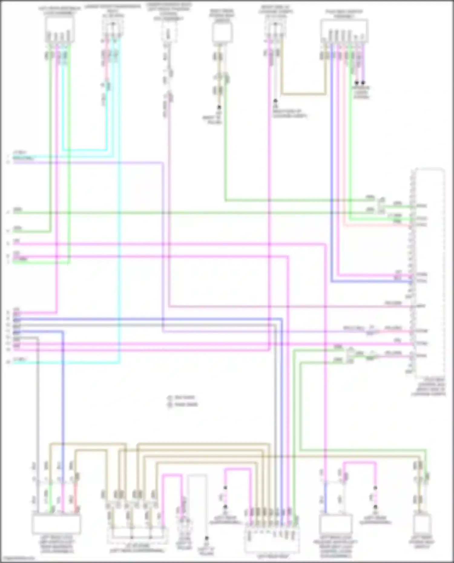 Wiring diagram left rear seatback lock assembly for Lexus NX Z10 (2014-2017) (1 of 1)