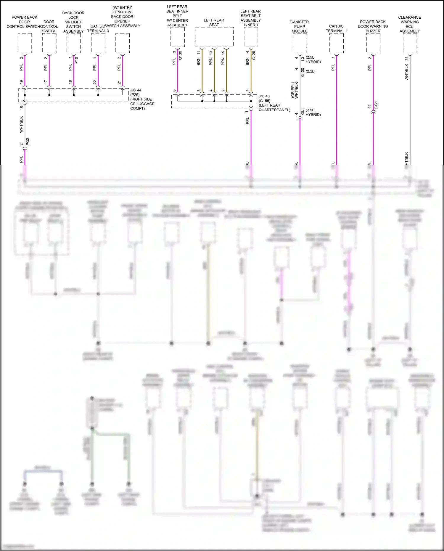 Lexus NX Z10 (2014-2017) (left side engine compt) wiring diagram  (2 of 4)