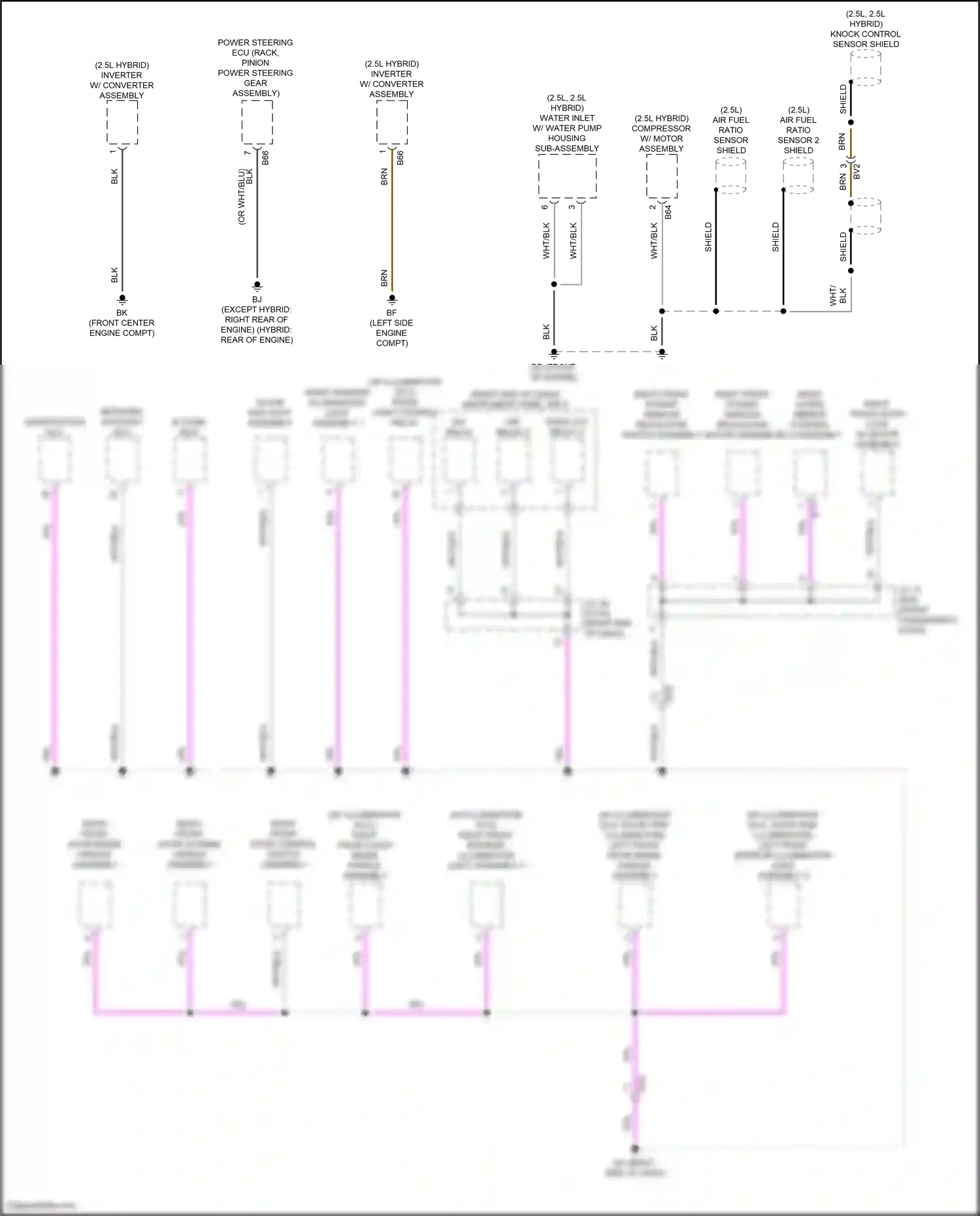 Lexus NX Z10 (2014-2017) (left side engine compt) wiring diagram  (3 of 4)