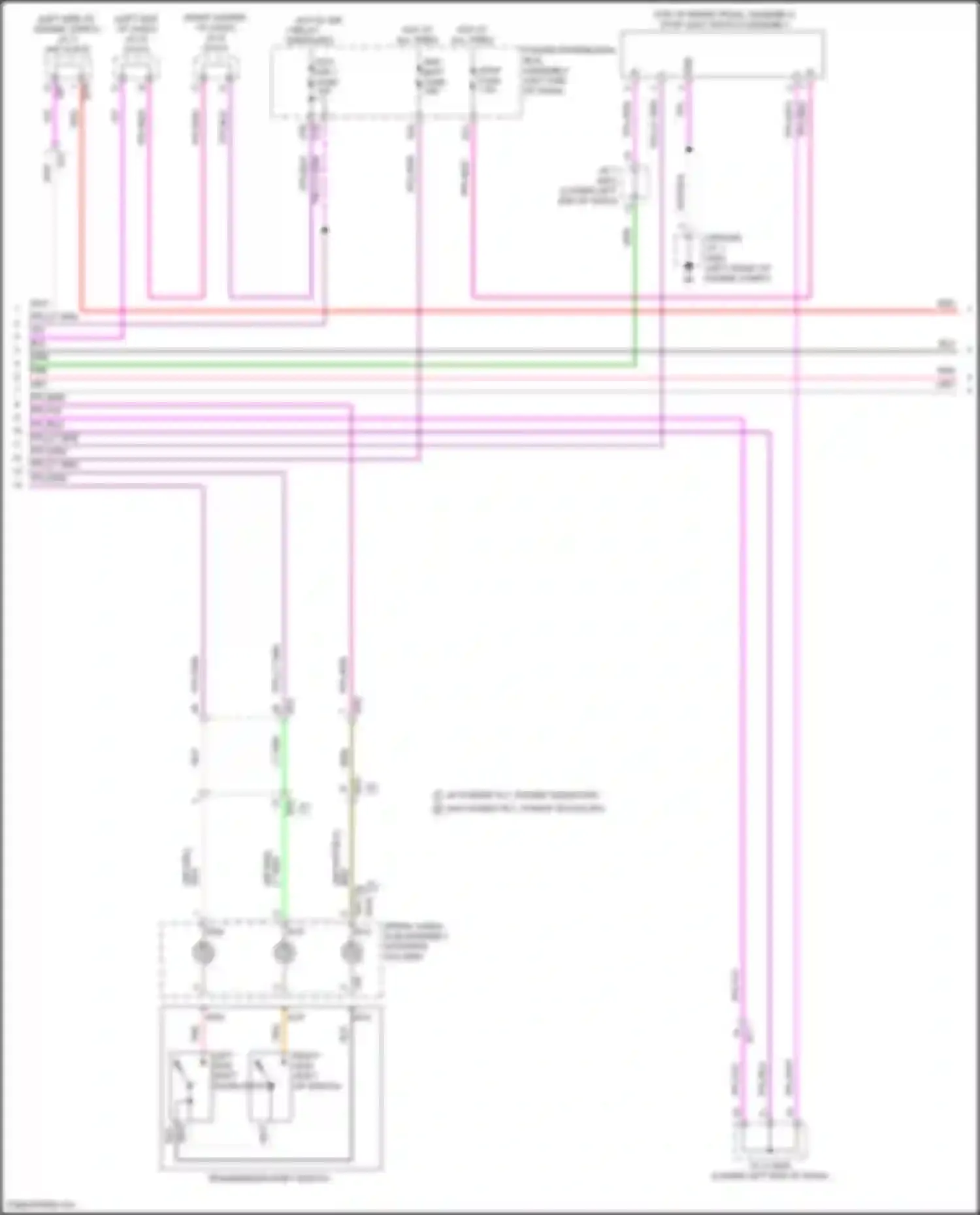 Wiring diagram left side shift down switch for Lexus NX Z10 (2014-2017) (1 of 2)