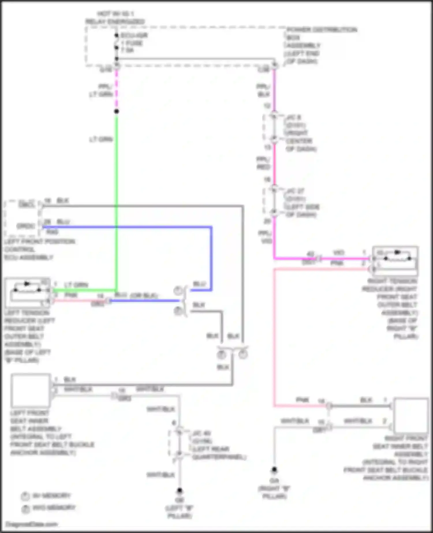 Wiring diagram right front seat inner belt assembly for Lexus NX Z10 (2014-2017)