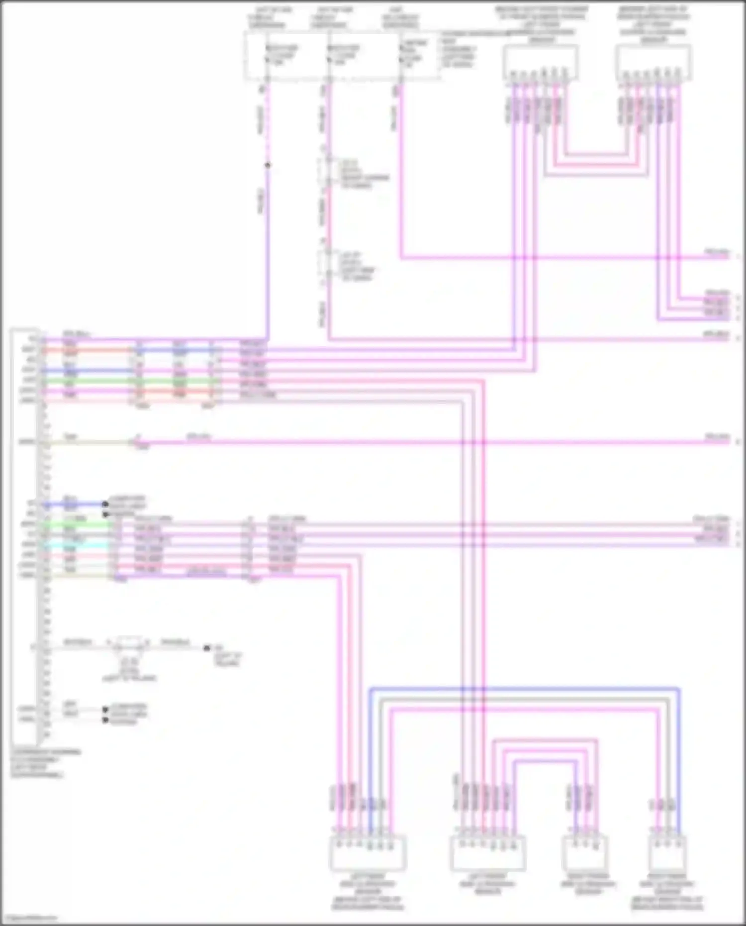 Wiring diagram right front side ultrasonic sensor for Lexus NX Z10 (2014-2017) (1 of 1)